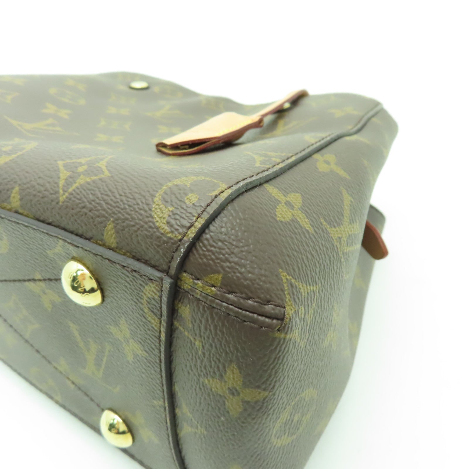 LOUIS VUITTON Monogram Montaigne BB金扣手挽肩背兩用袋啡色