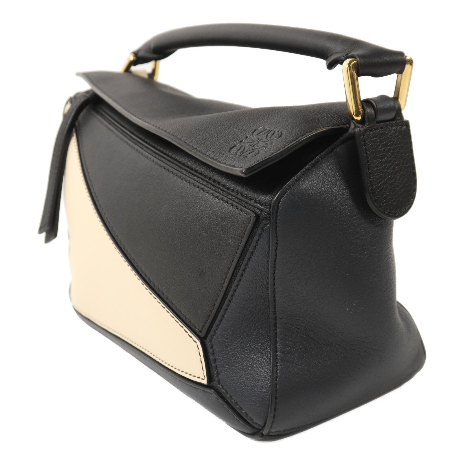 LOEWE 牛皮皮革Puzzle Small金扣手挽肩背兩用袋