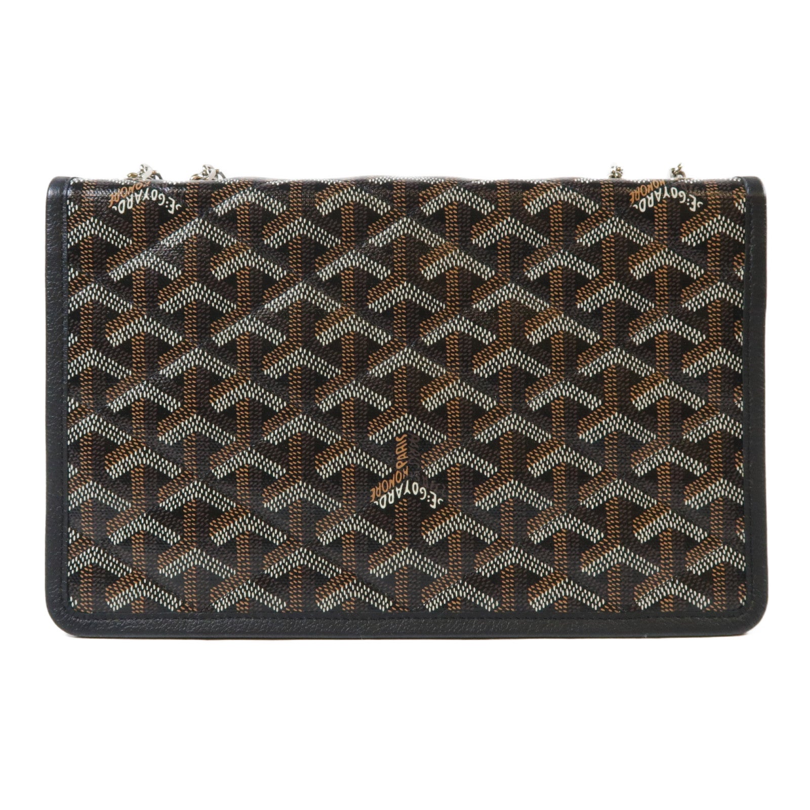GOYARD 【激減優惠】塗層帆布Alexandre III銀扣鏈帶肩背袋黑色