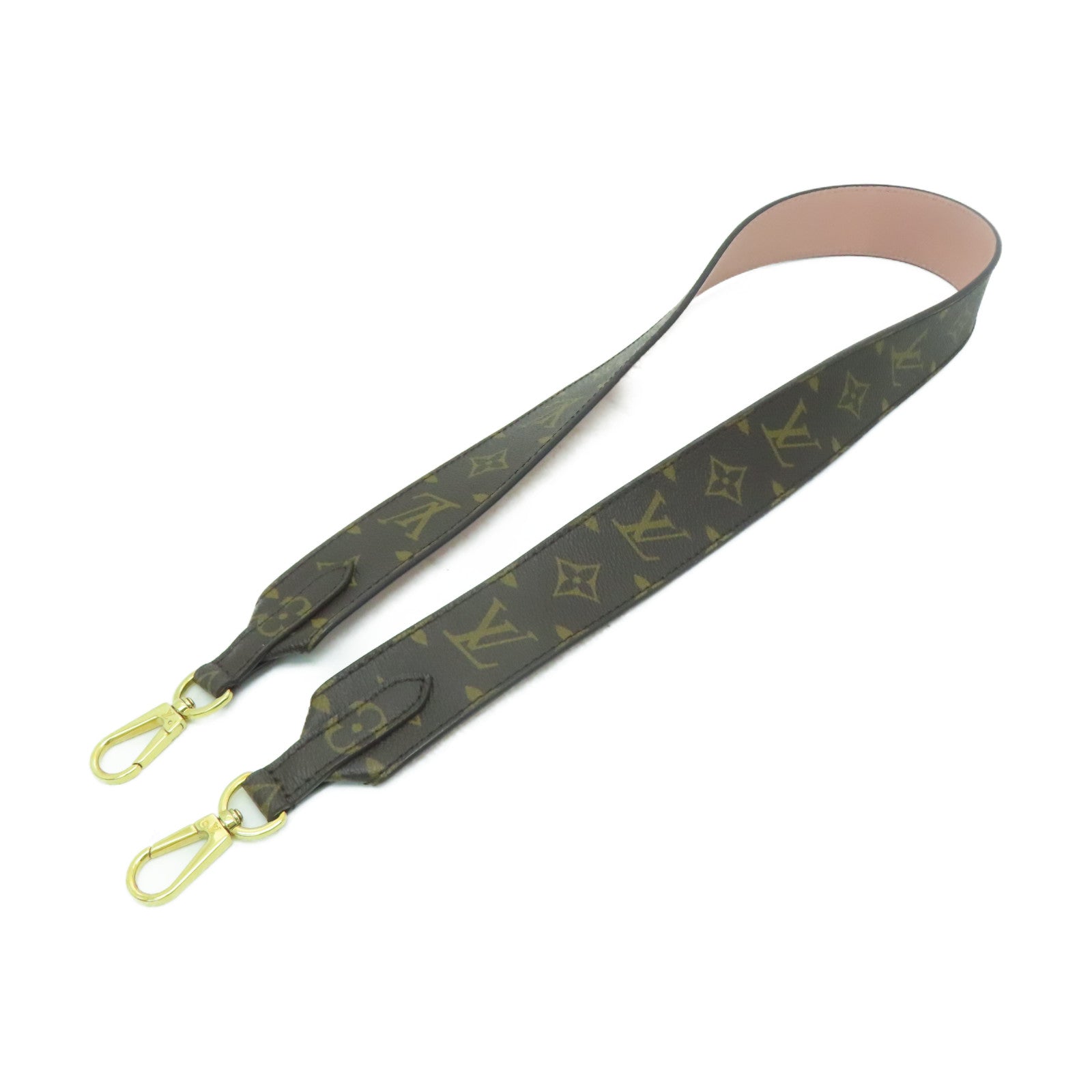 LOUIS VUITTON 【激減優惠】Monogram Shoulder Strap金扣肩背帶啡色/粉紅色