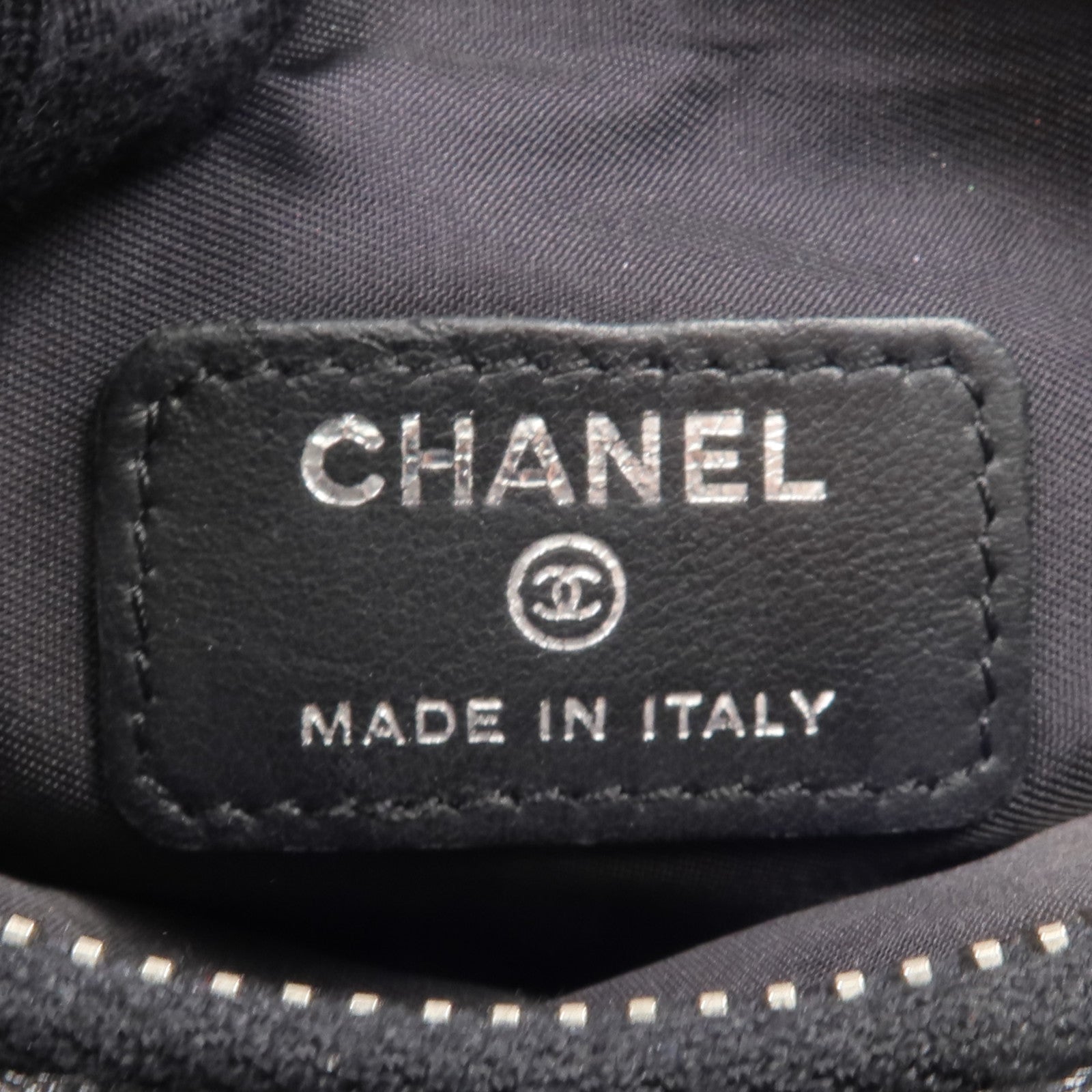 CHANEL 帆布Pouch銀扣手拿包