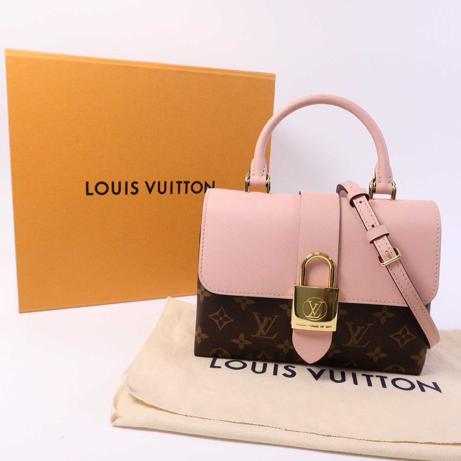 LOUIS VUITTON Monogram Locky BB金扣手挽肩背兩用袋