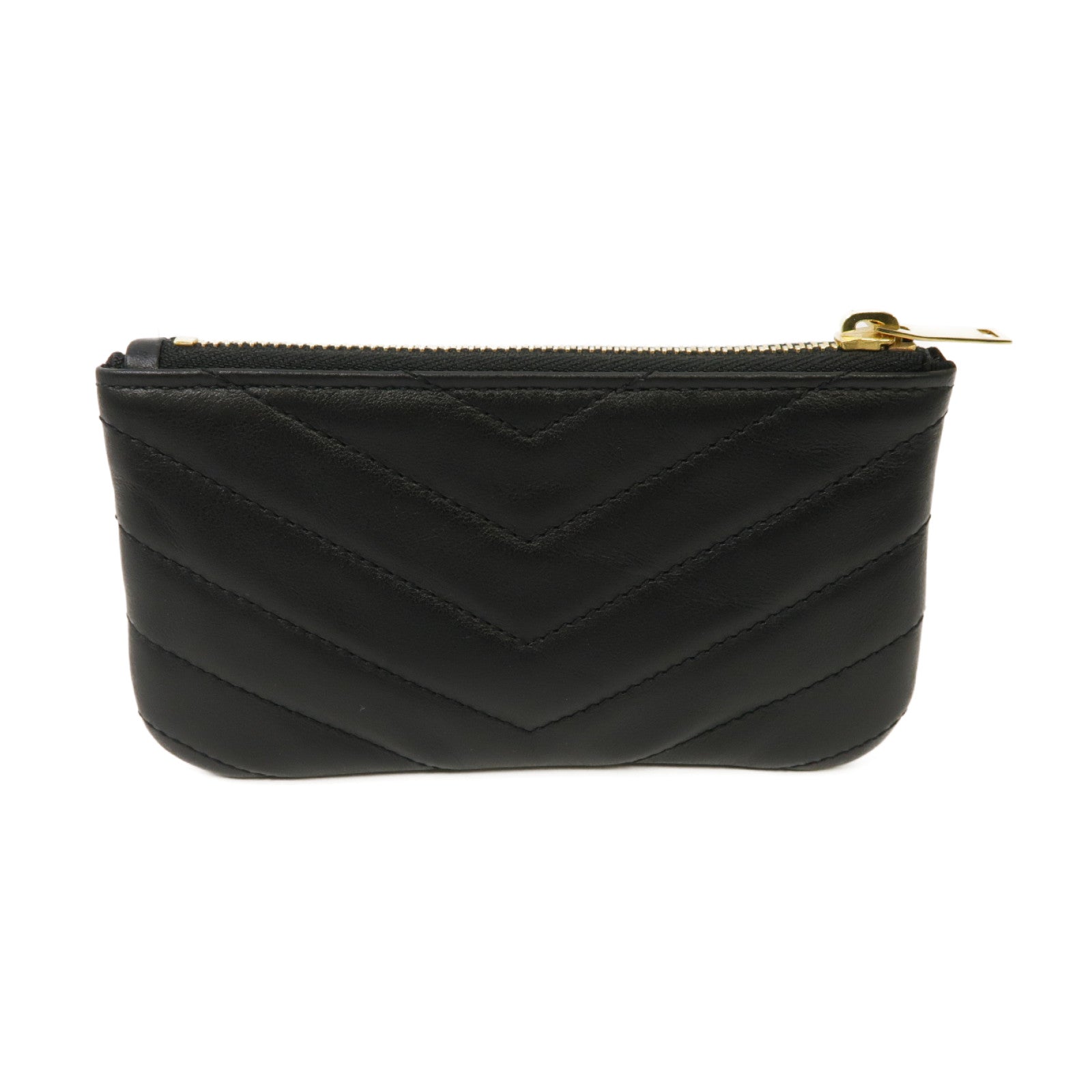SAINT LAURENT 牛皮皮革Coin Case金扣零錢包黑色