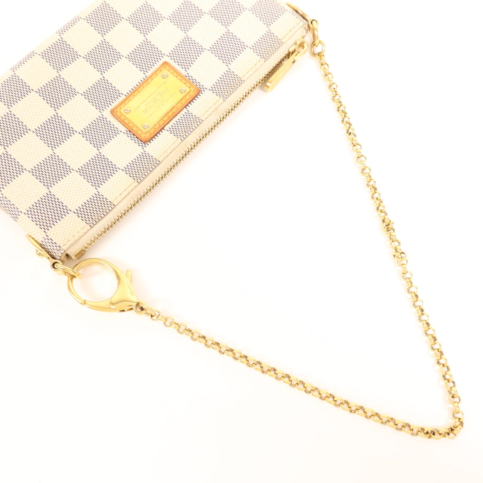 LOUIS VUITTON Damier Azur Pochette Mira金扣手拿包