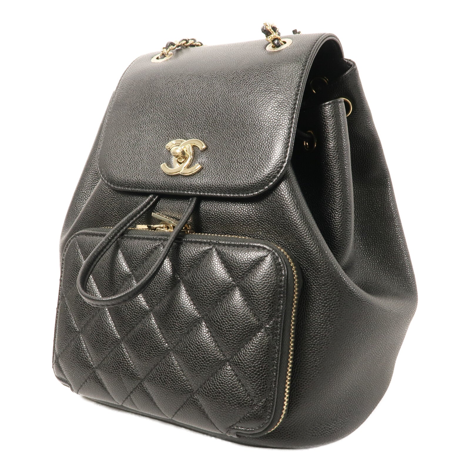 CHANEL 牛皮皮革Business Affinity Backpack鏈帶背包