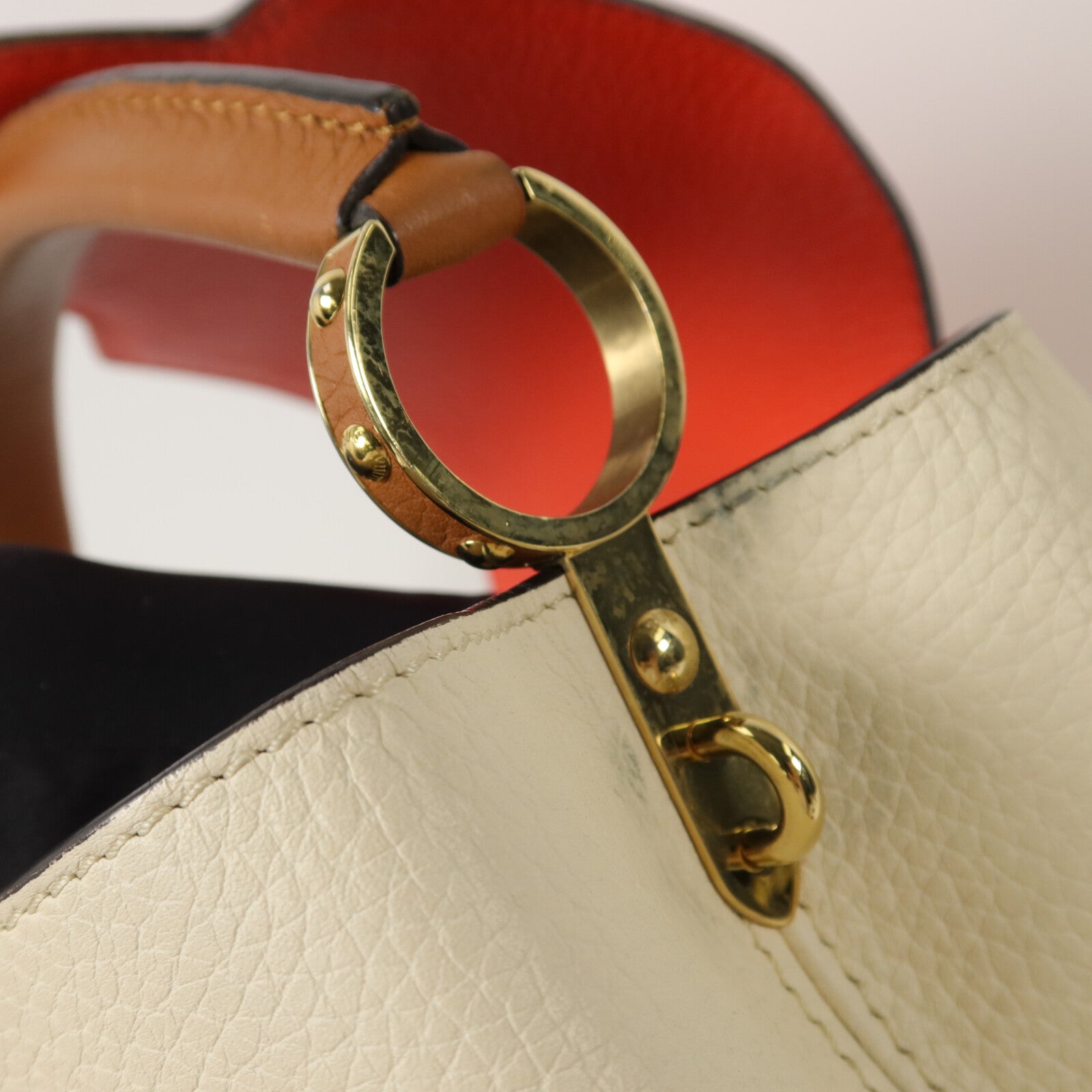 LOUIS VUITTON 牛皮皮革Capucines BB手挽肩背兩用袋