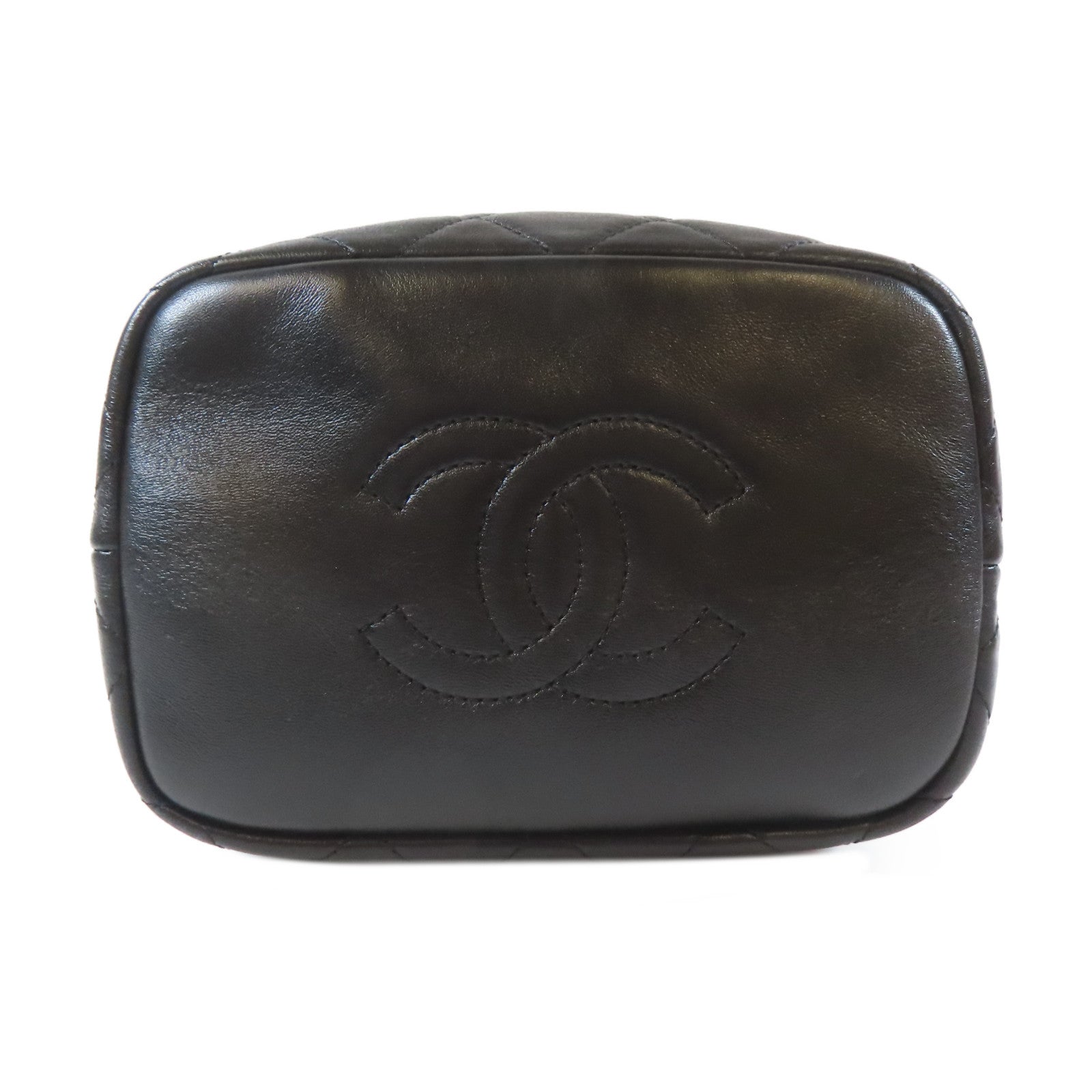 CHANEL 【激減優惠】菱格羊皮皮革Bucket Bag金扣鏈帶肩背袋黑色