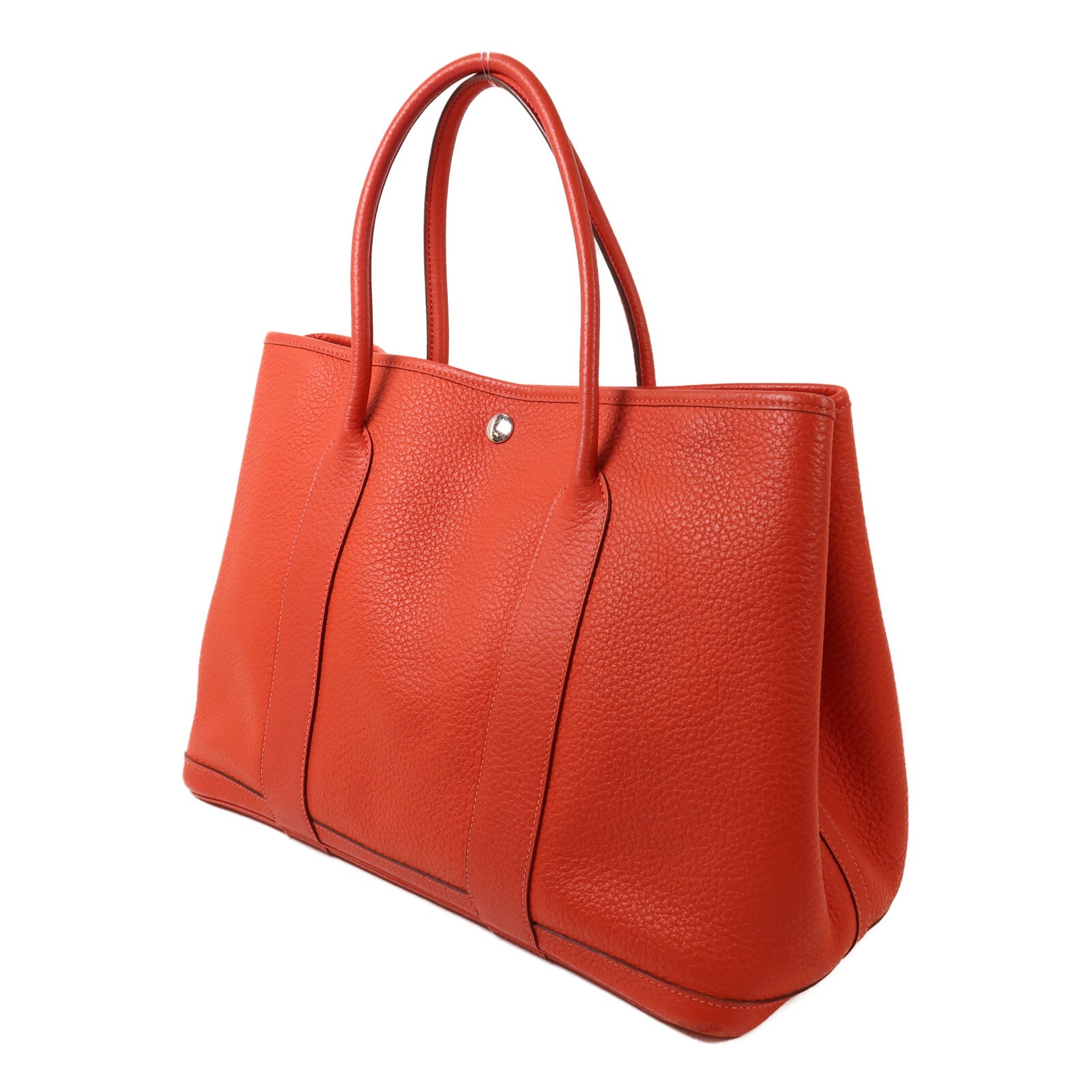 HERMES Clemence皮革Garden Party PM手挽袋Rouge Tomate