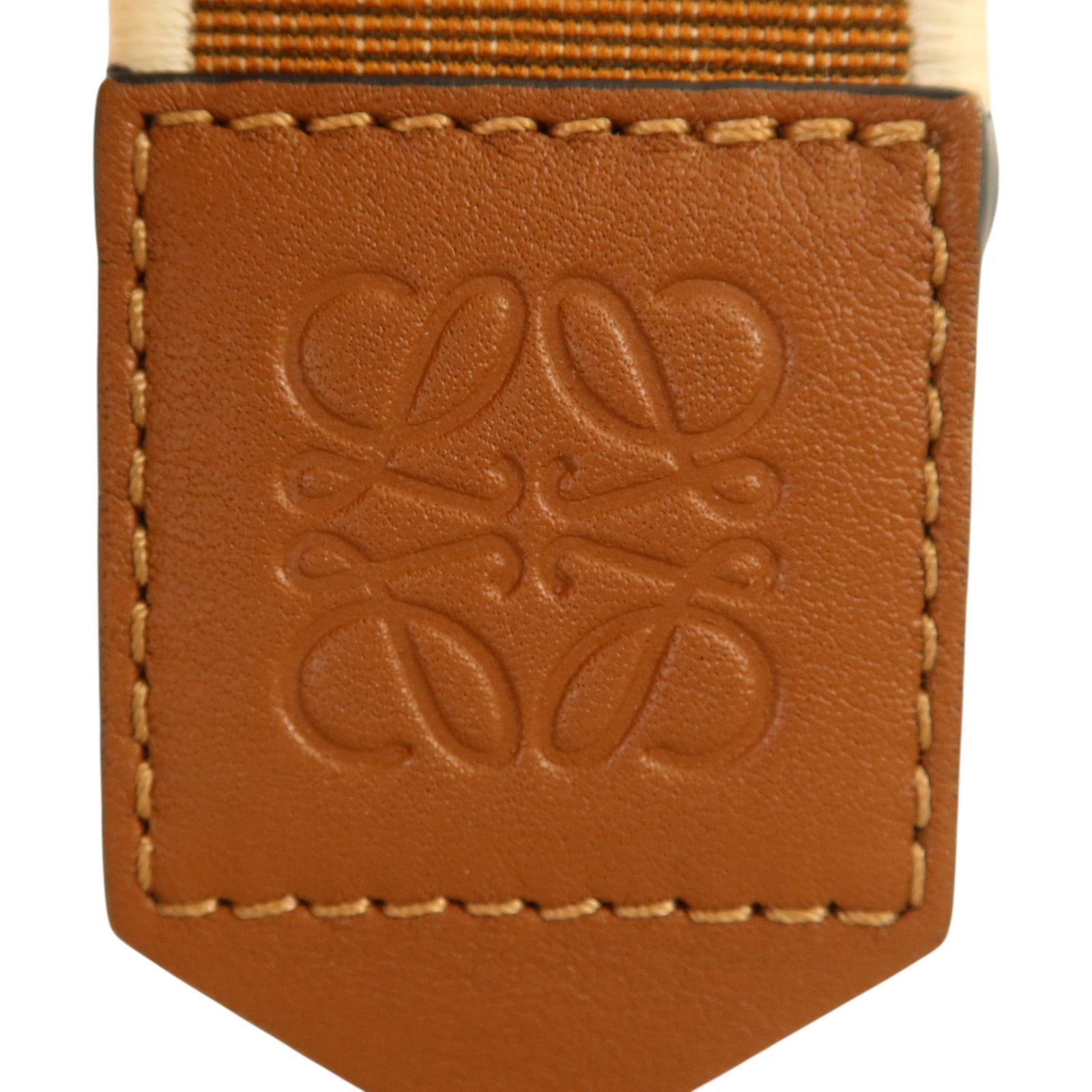 LOEWE 帆布/牛皮皮革Shoulder Strap金扣肩帶
