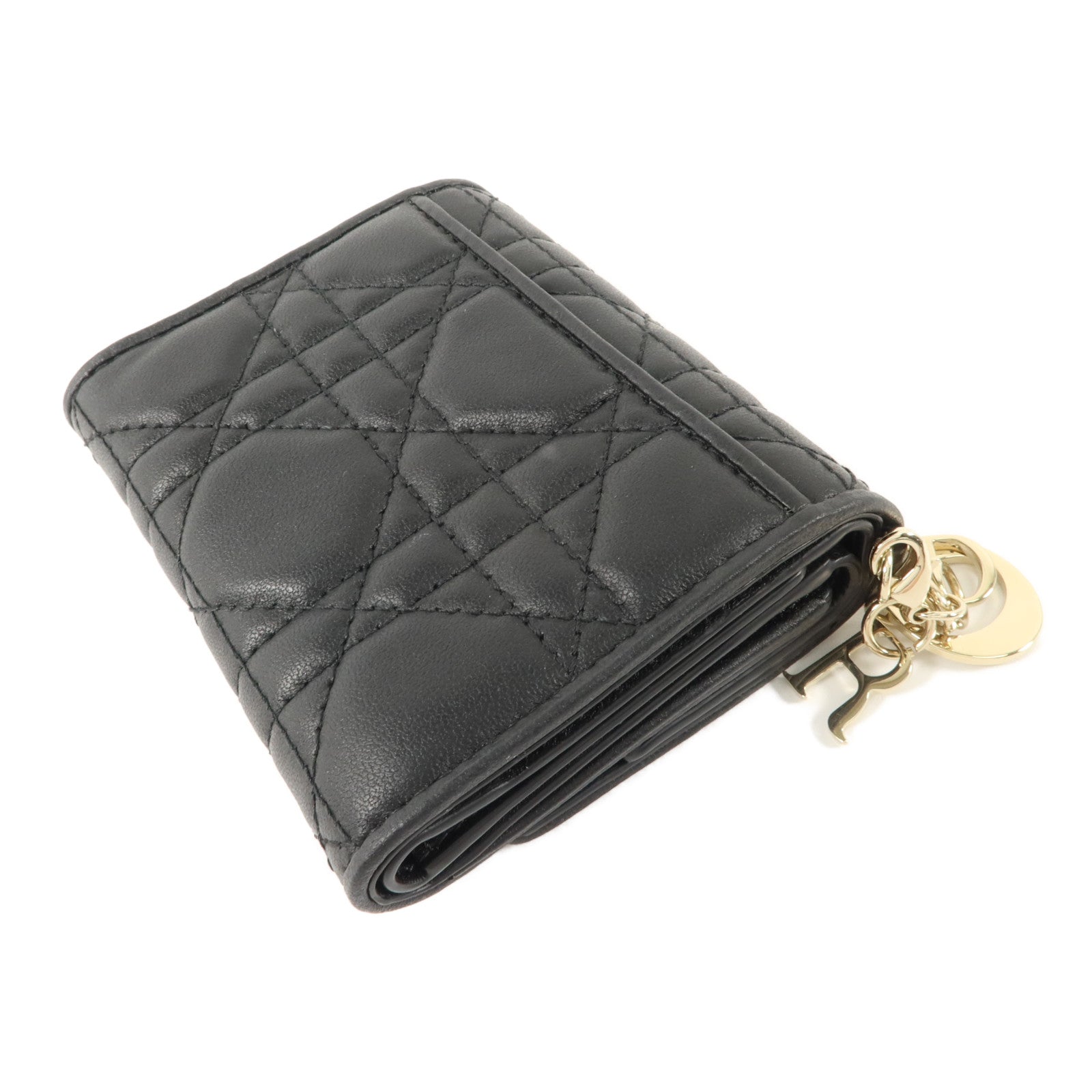 Dior 羊皮皮革Mini Lady Dior Gardenia Wallet錢包