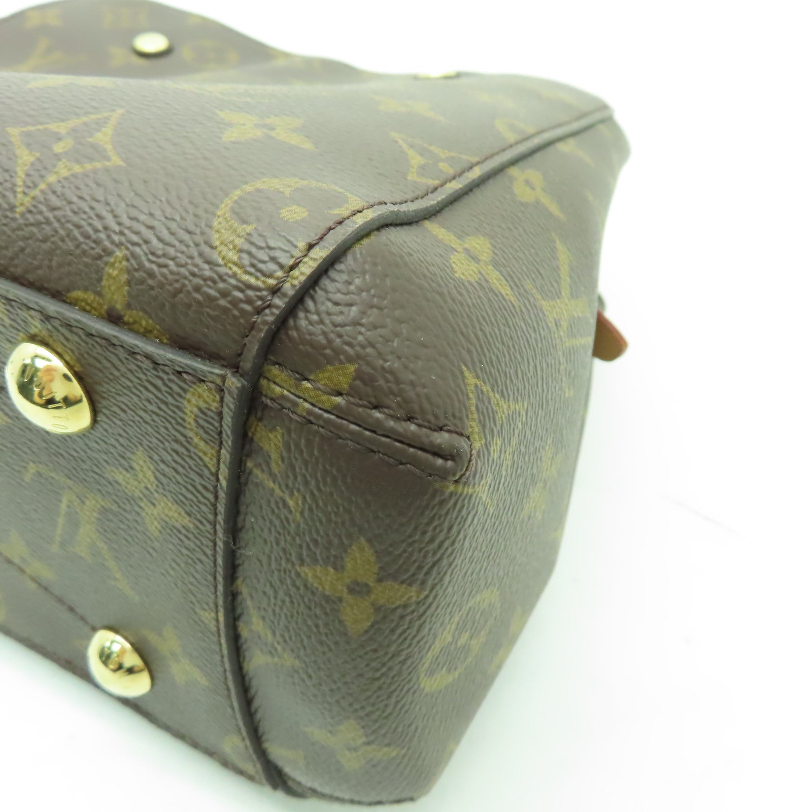 LOUIS VUITTON Monogram Montaigne BB金扣手挽肩背兩用袋啡色