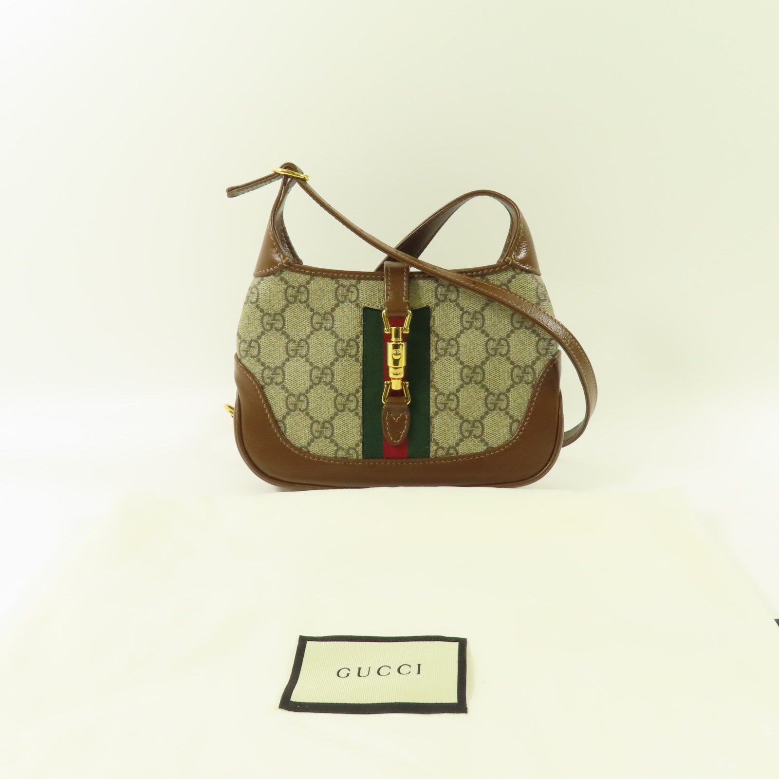 GUCCI 塗層帆布Jackie 1961 Mini金扣肩背袋