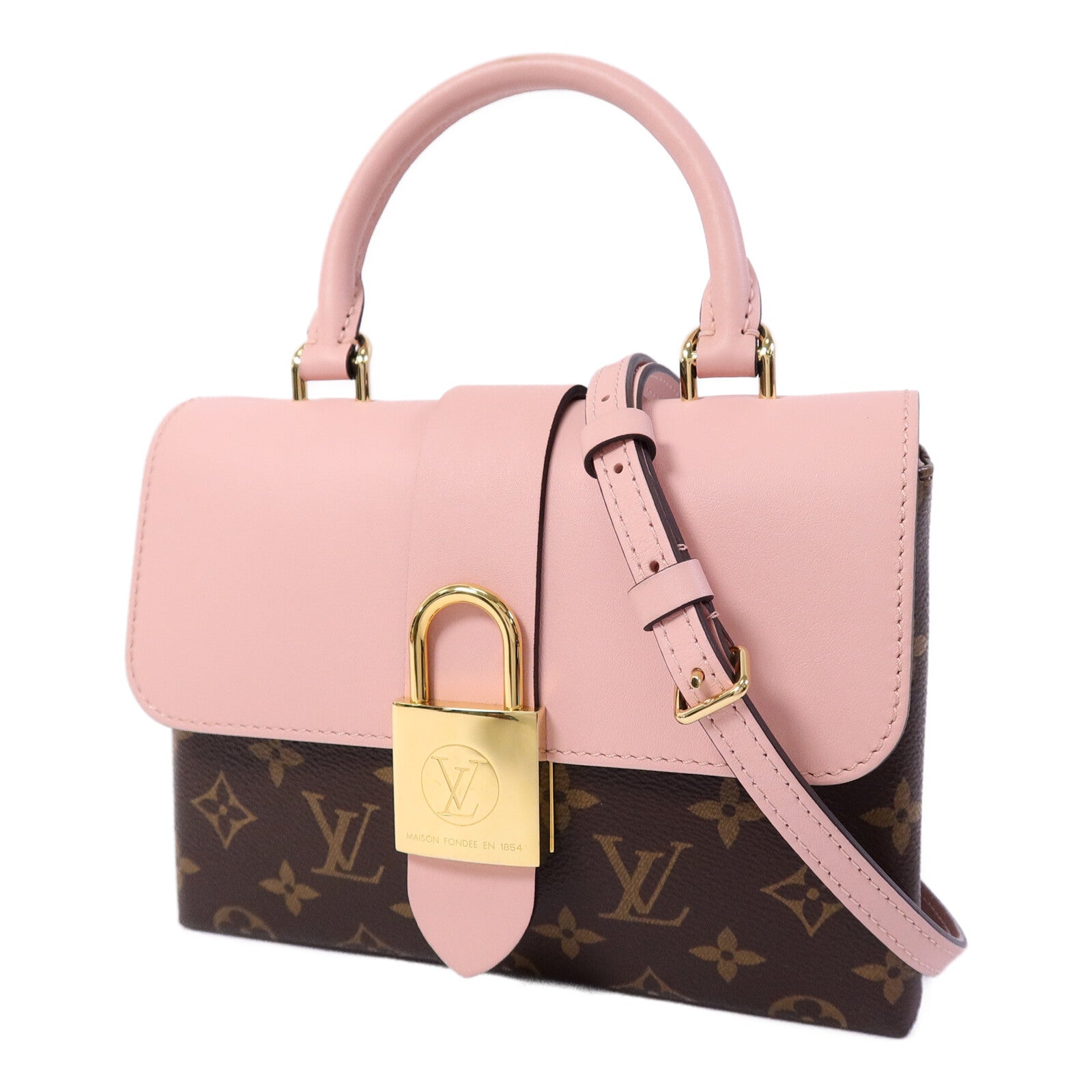 LOUIS VUITTON Monogram Locky BB金扣手挽肩背兩用袋