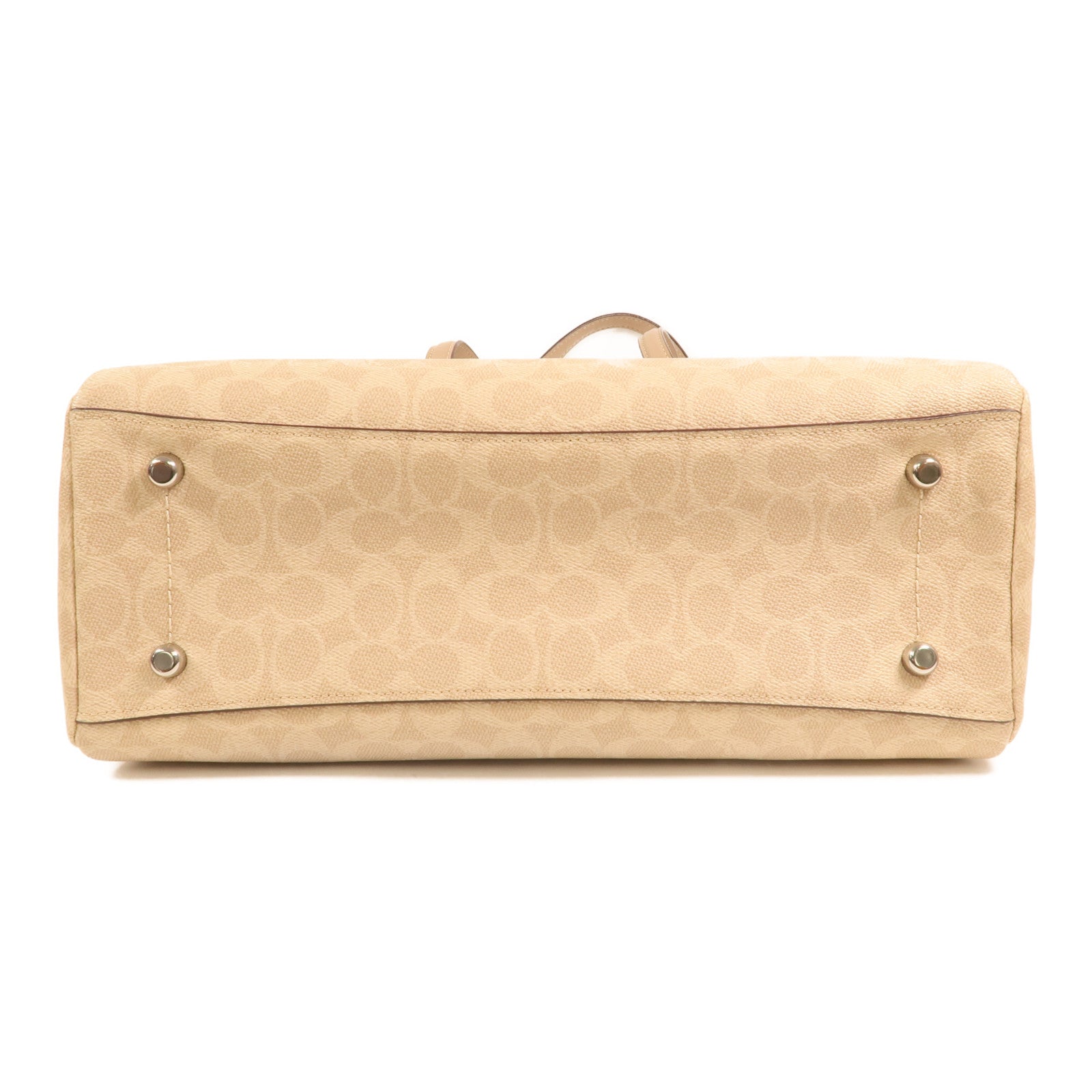 COACH 塗層帆布Lora Carryall銀扣肩背袋