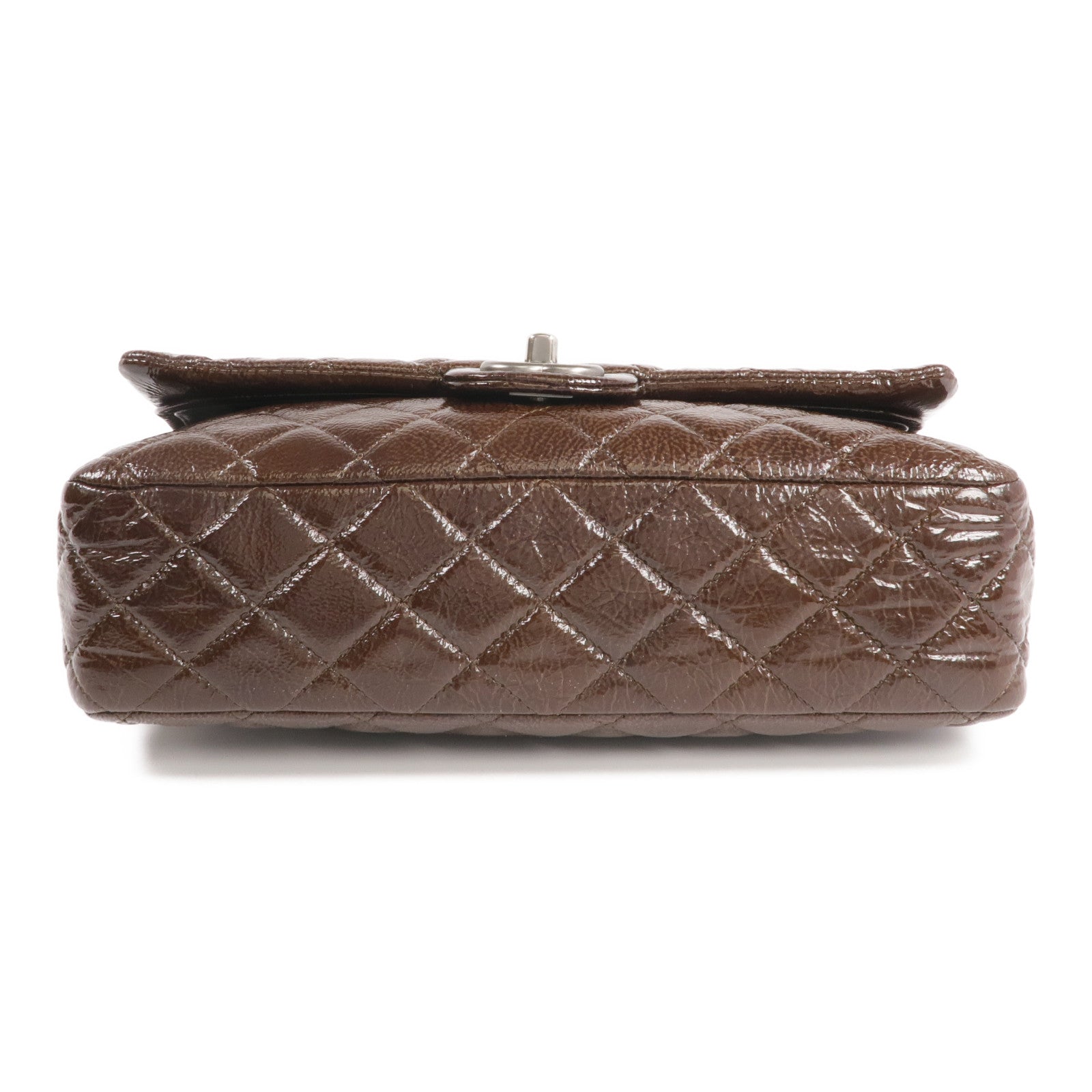 CHANEL 漆皮皮革Classic 25銀扣鏈帶肩背袋