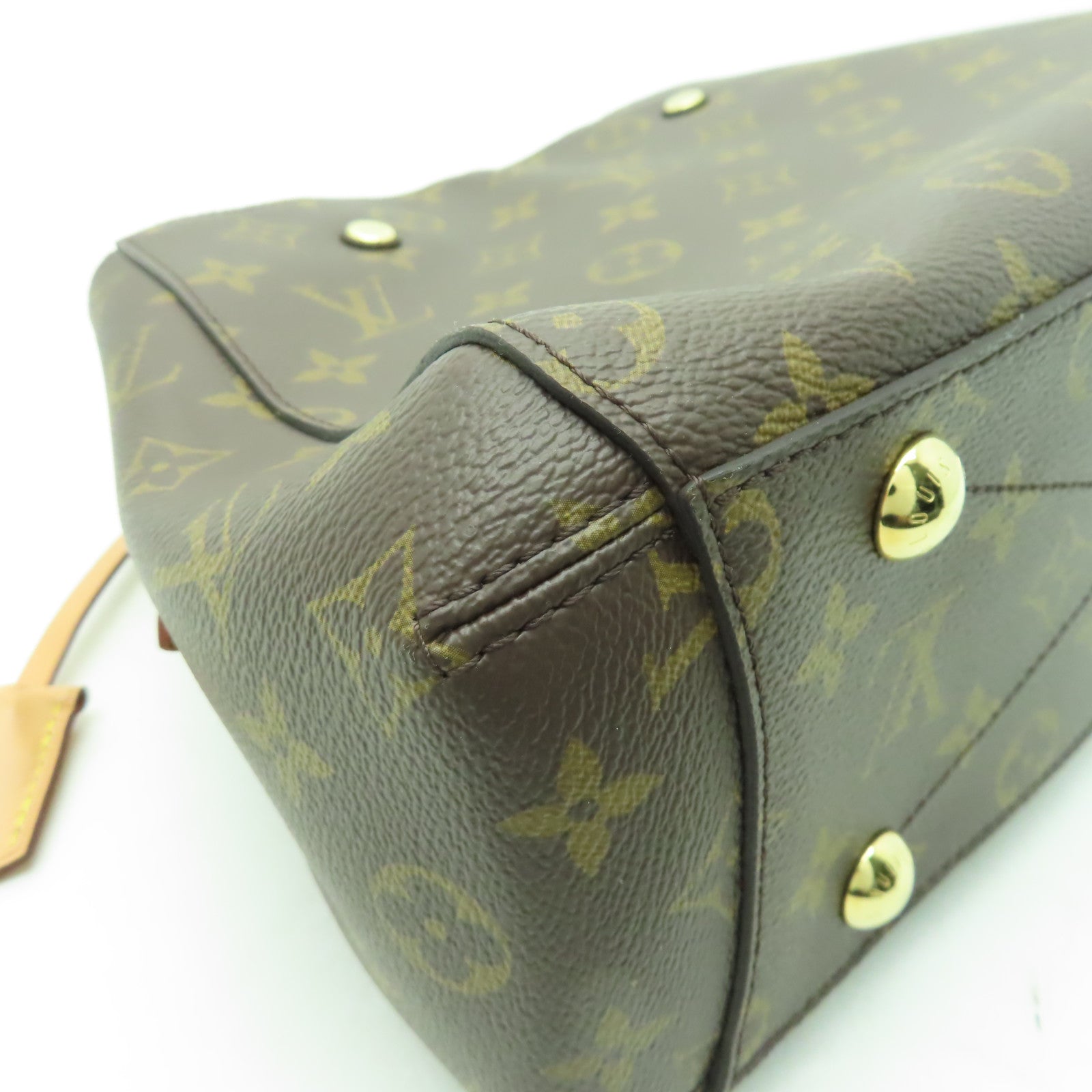 LOUIS VUITTON Monogram Montaigne BB金扣手挽肩背兩用袋啡色