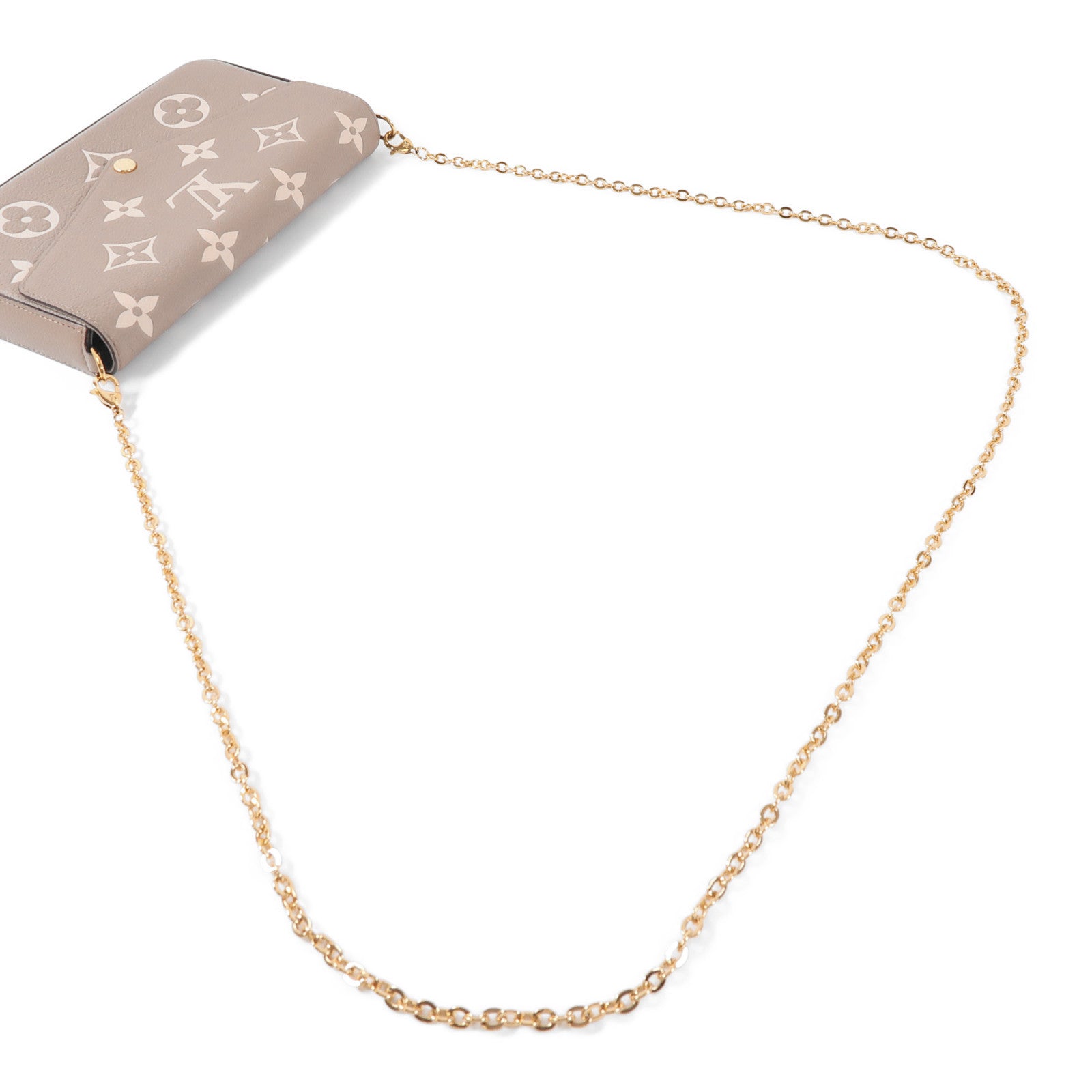 LOUIS VUITTON Monogram Empreinte Felicie Pochette金扣鏈帶肩背袋