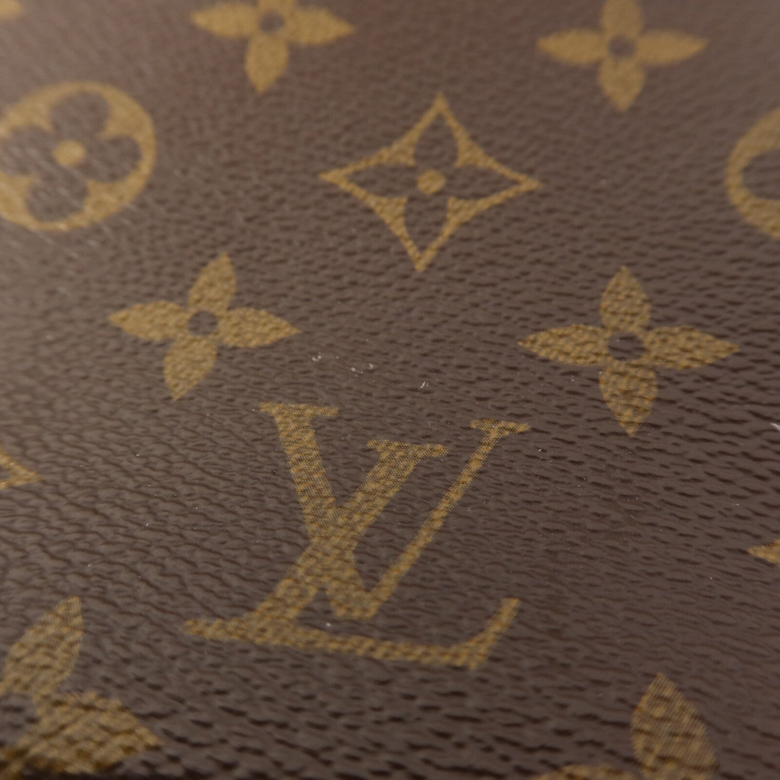 LOUIS VUITTON Monogram Saintonge金扣手挽袋棕色
