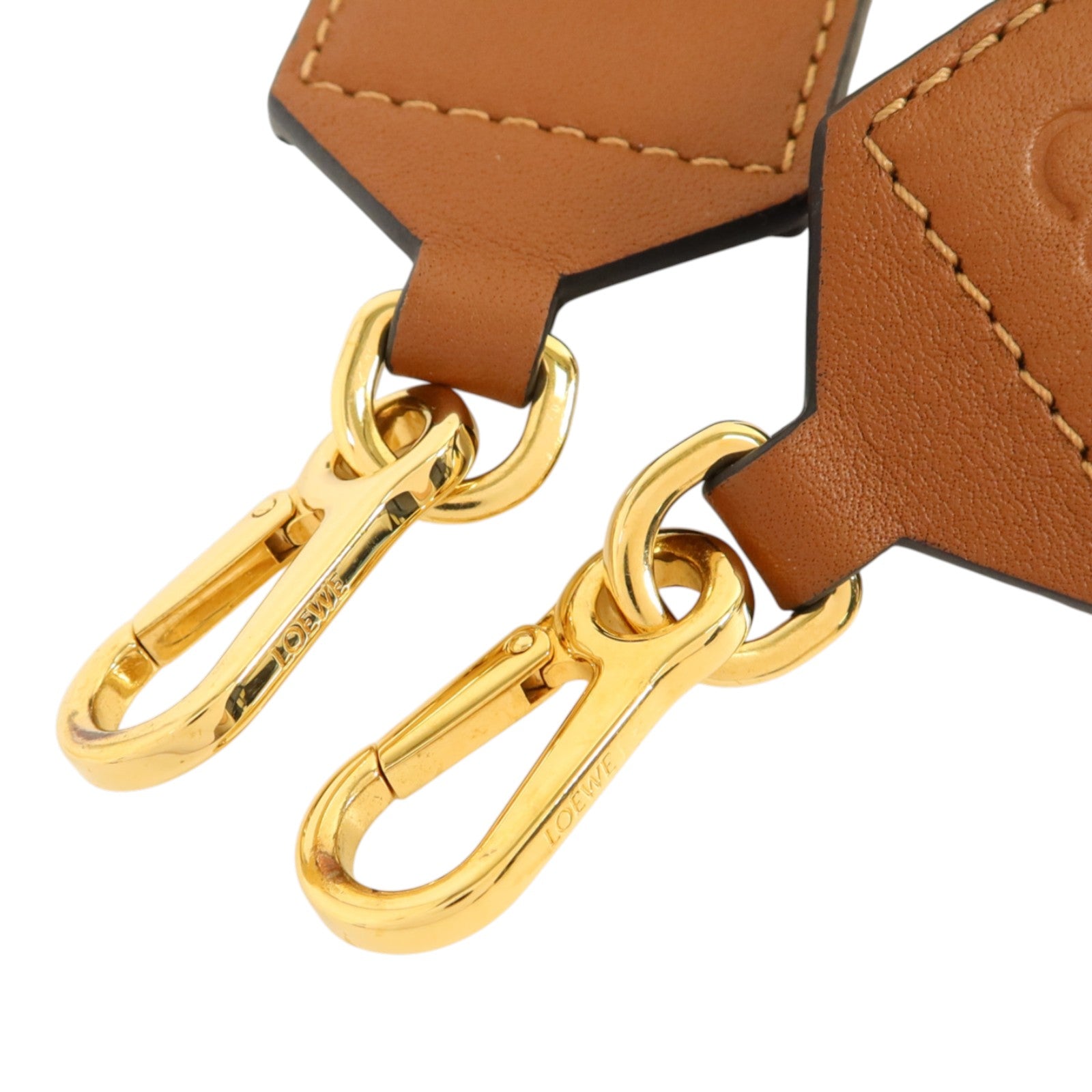 LOEWE 帆布/牛皮皮革Shoulder Strap金扣肩帶