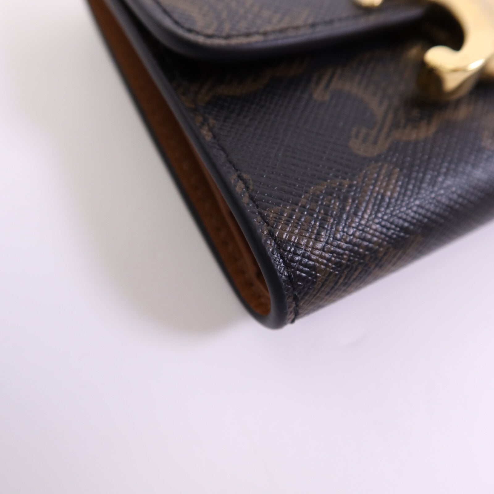 CELINE 塗層帆布Compact Wallet With Coin Triomphe金扣錢包