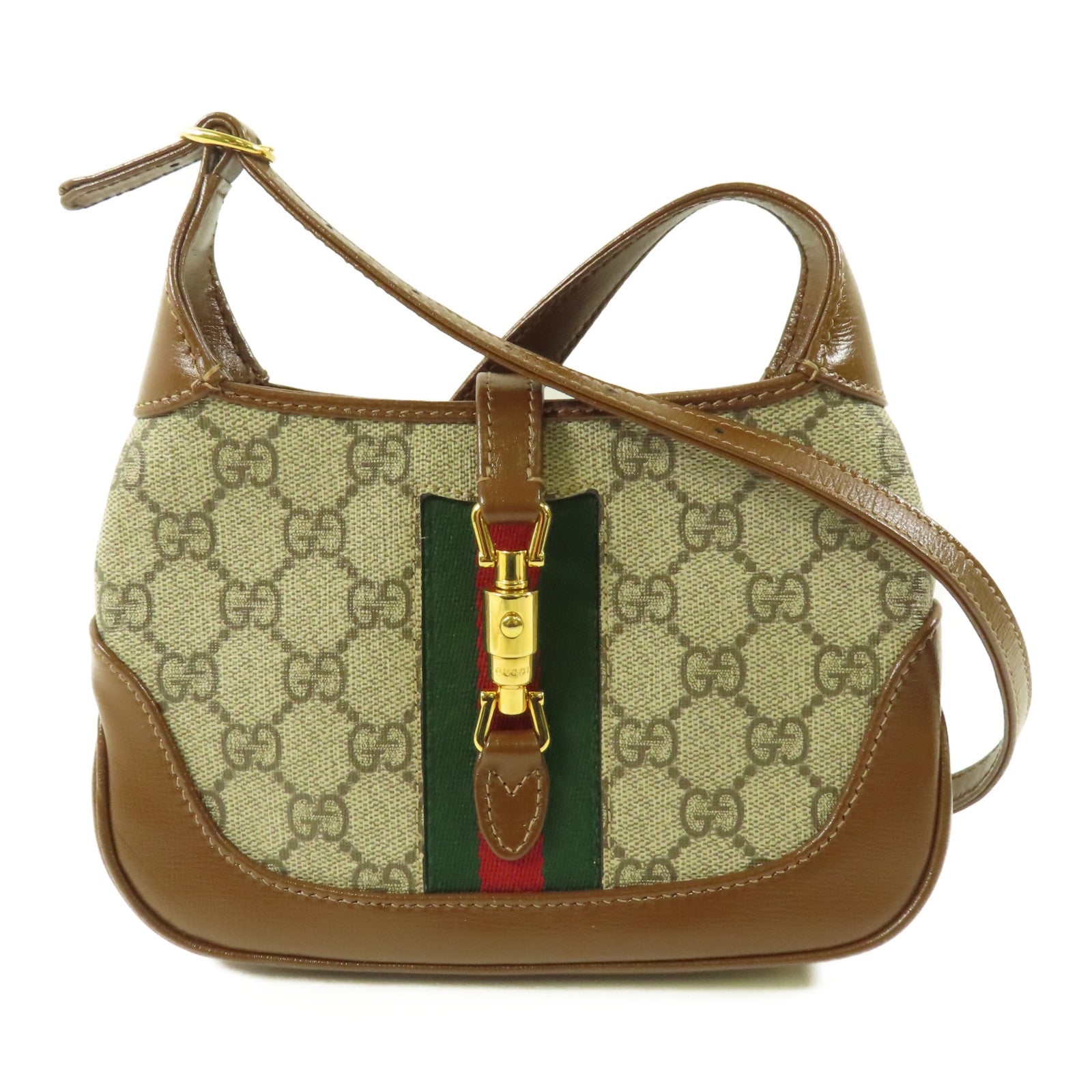 GUCCI 塗層帆布Jackie 1961 Mini金扣肩背袋