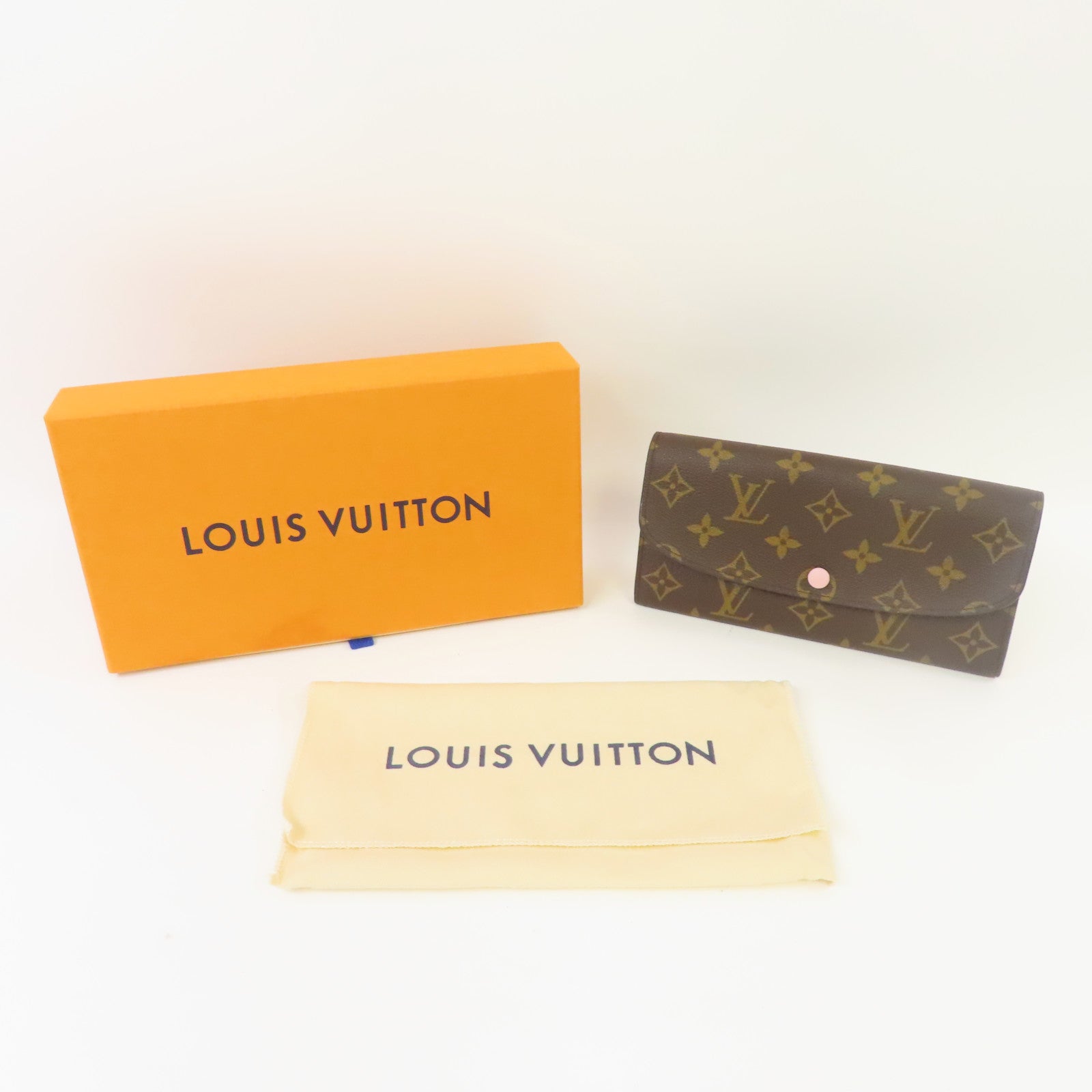 LOUIS VUITTON Monogram Emilie金扣長錢包啡色