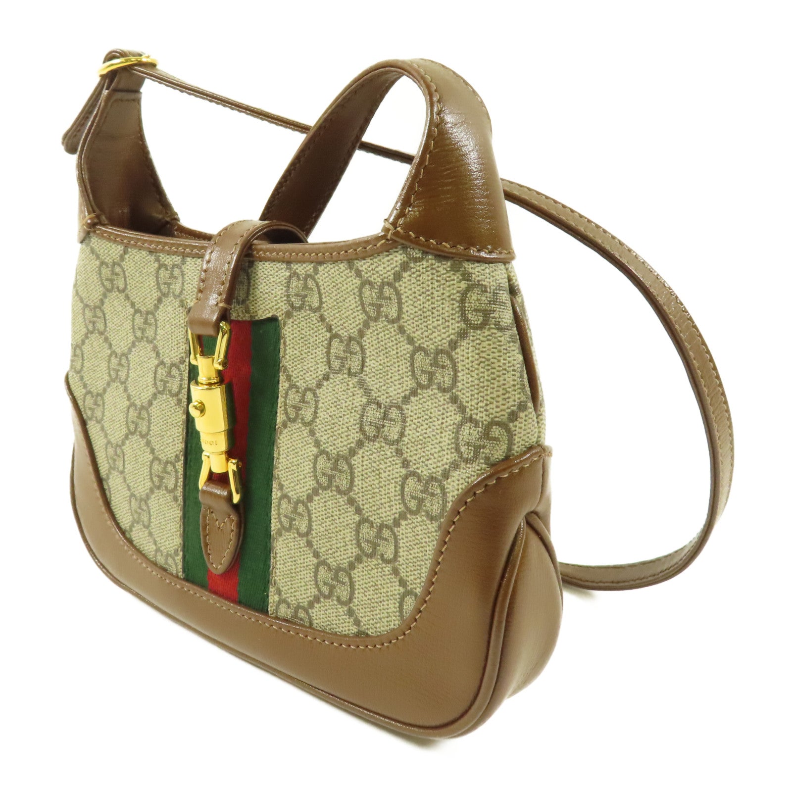 GUCCI 塗層帆布Jackie 1961 Mini金扣肩背袋