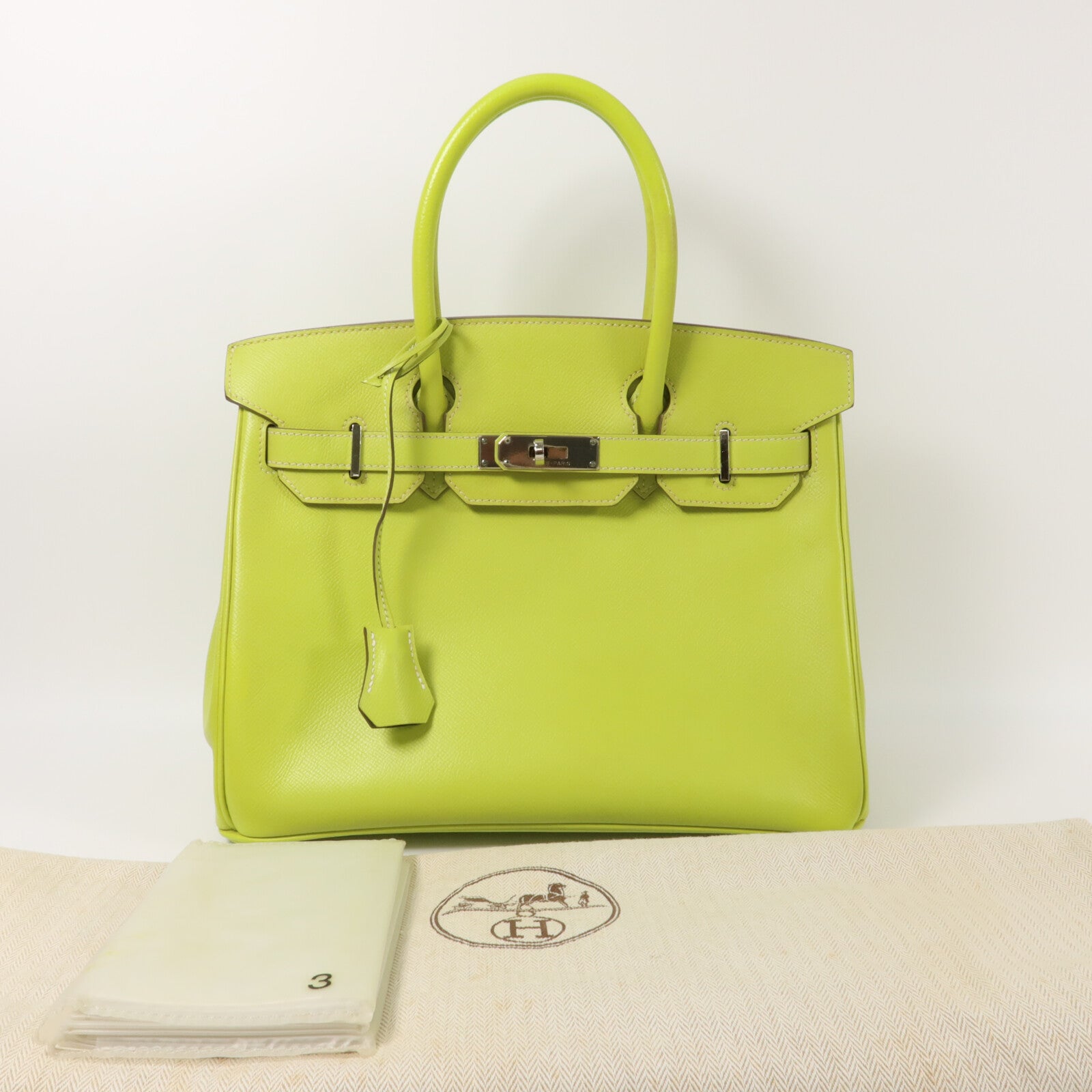HERMES Epsom皮革Birkin 30 Candy手挽袋Kiwi