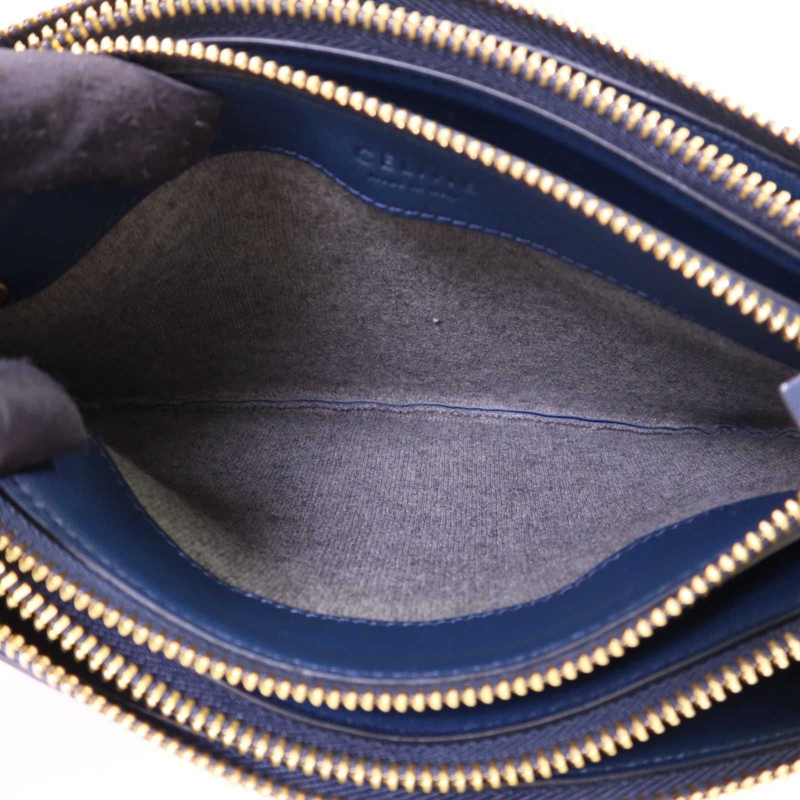 CELINE 羊皮皮革Trio Bag金扣肩背袋