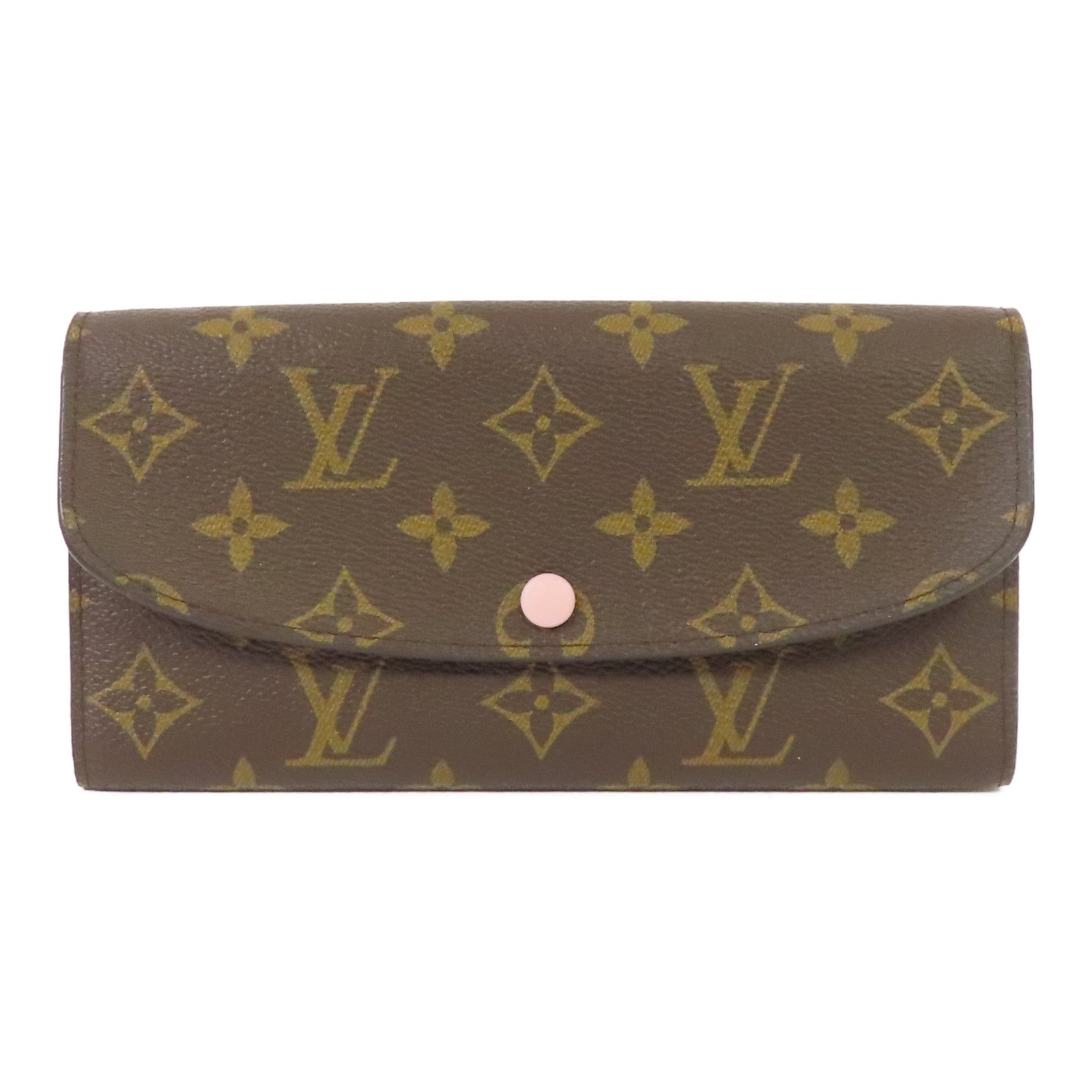 LOUIS VUITTON Monogram Emilie金扣長錢包啡色