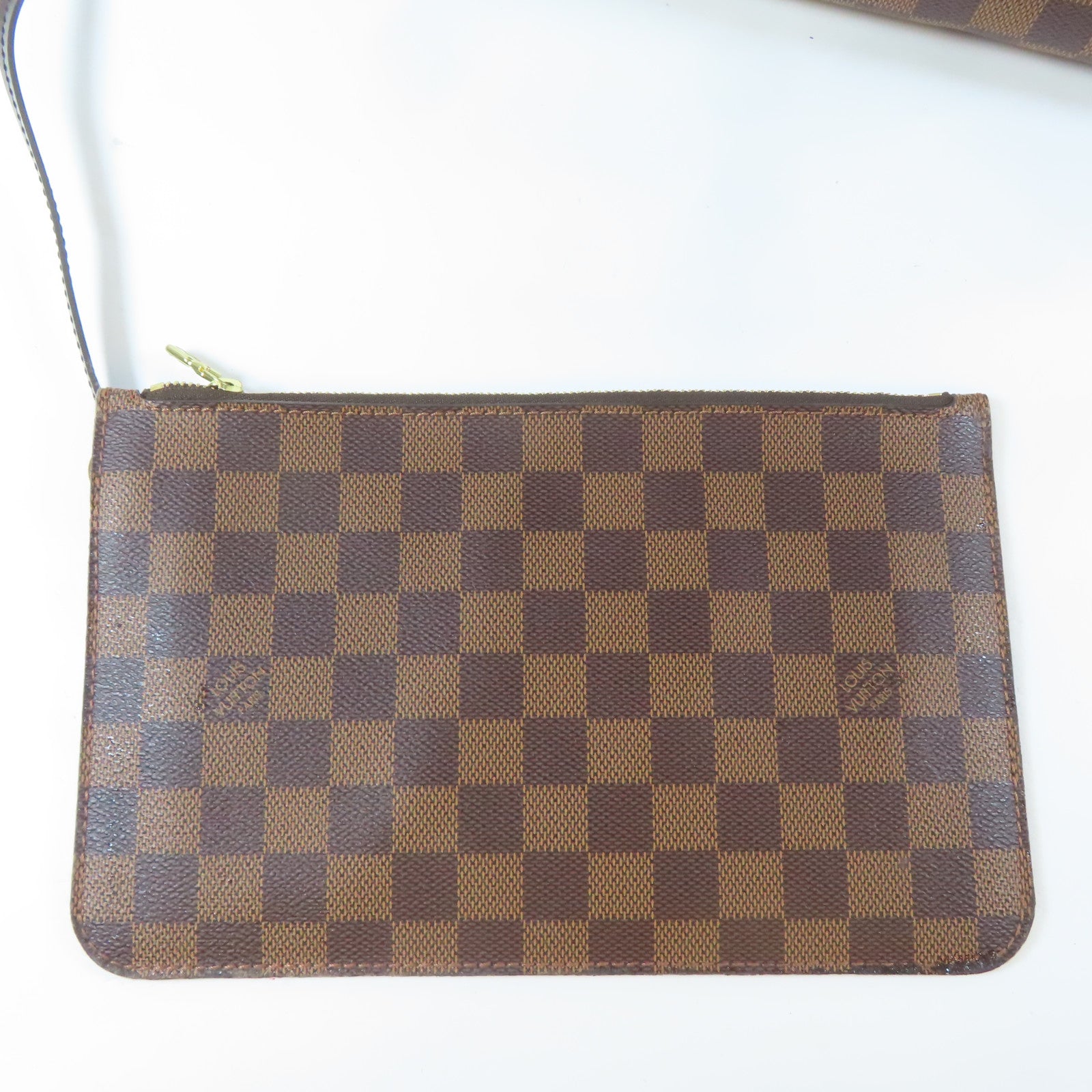 LOUIS VUITTON Damier Neverfull MM金扣肩背袋啡色