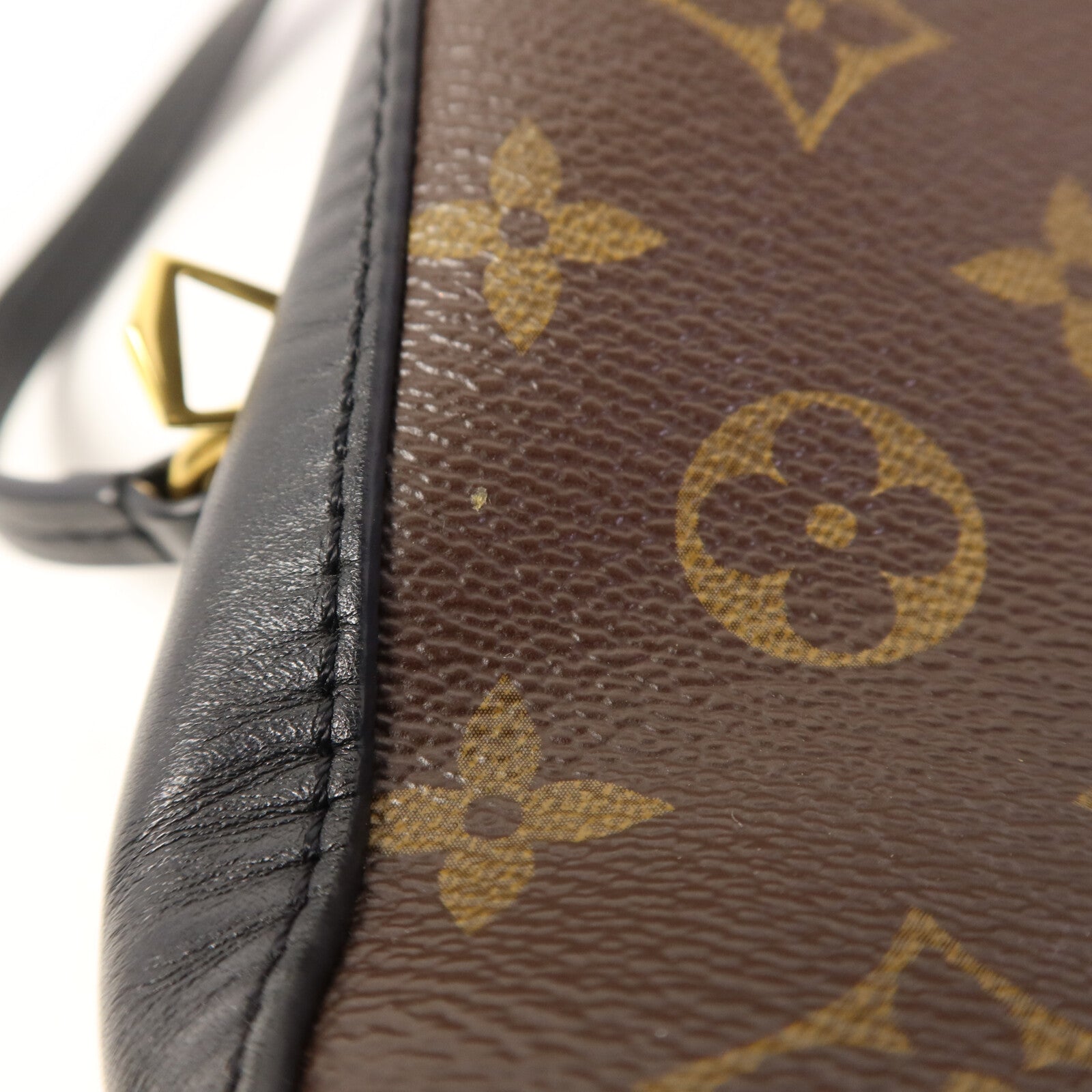 LOUIS VUITTON Monogram Saintonge金扣手挽袋棕色