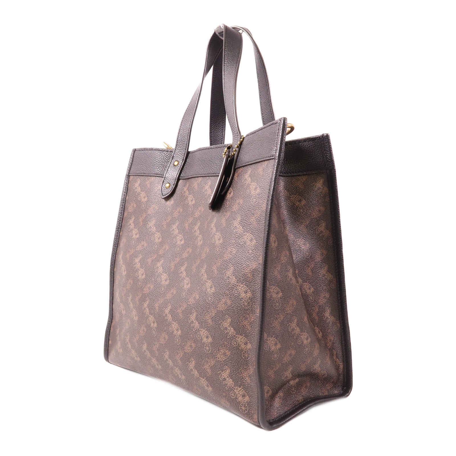 COACH 塗層帆布/皮革2 Way Shoulder金扣手挽肩背兩用袋