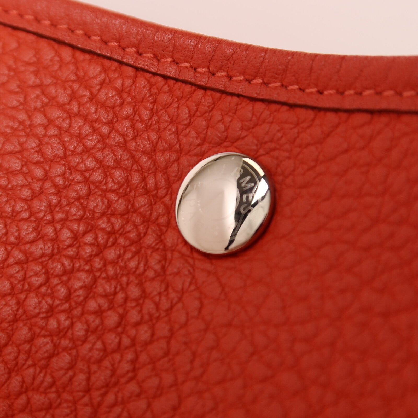 HERMES Clemence皮革Garden Party PM手挽袋Rouge Tomate