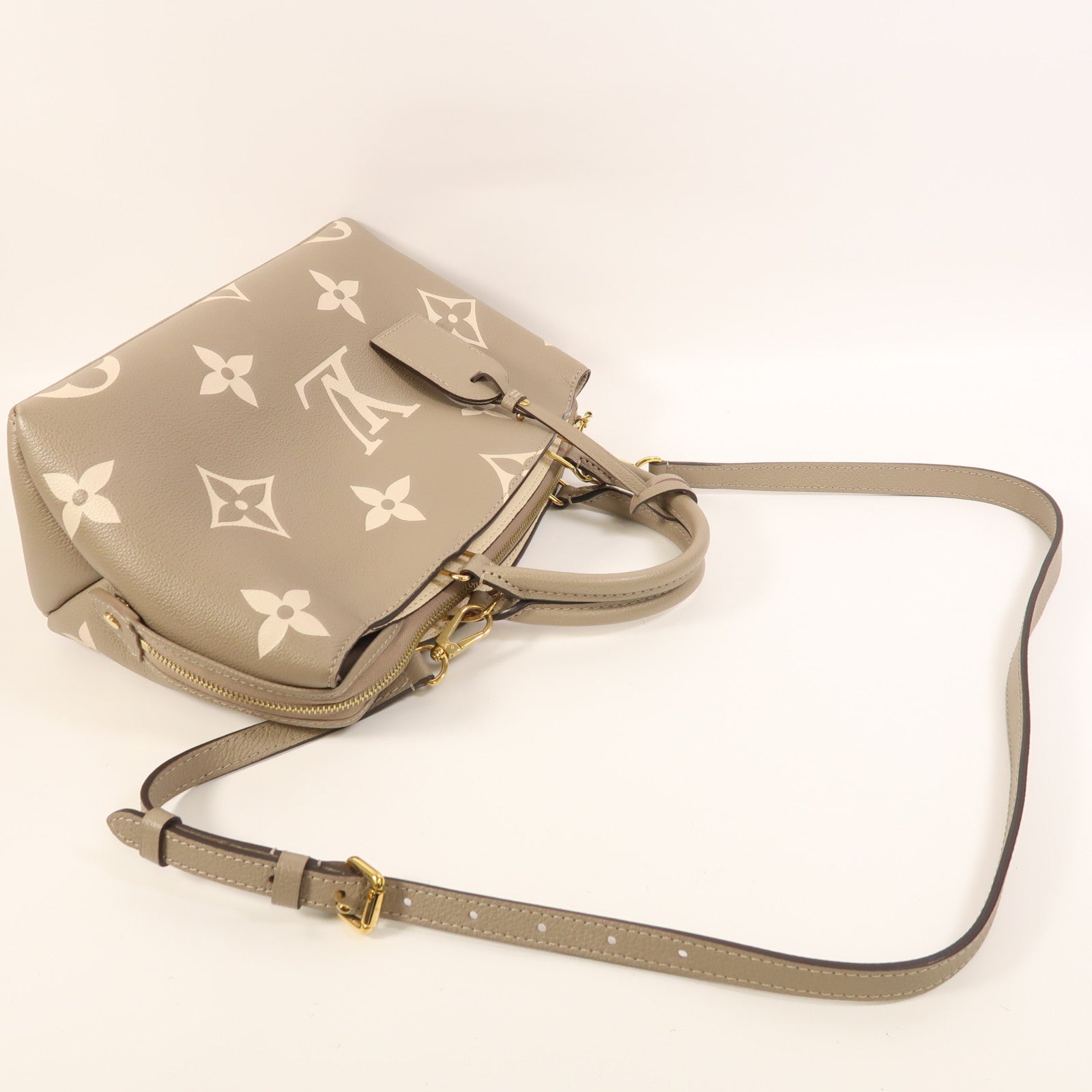 LOUIS VUITTON Monogram Empreinte Petit Palais金扣手挽肩背兩用袋