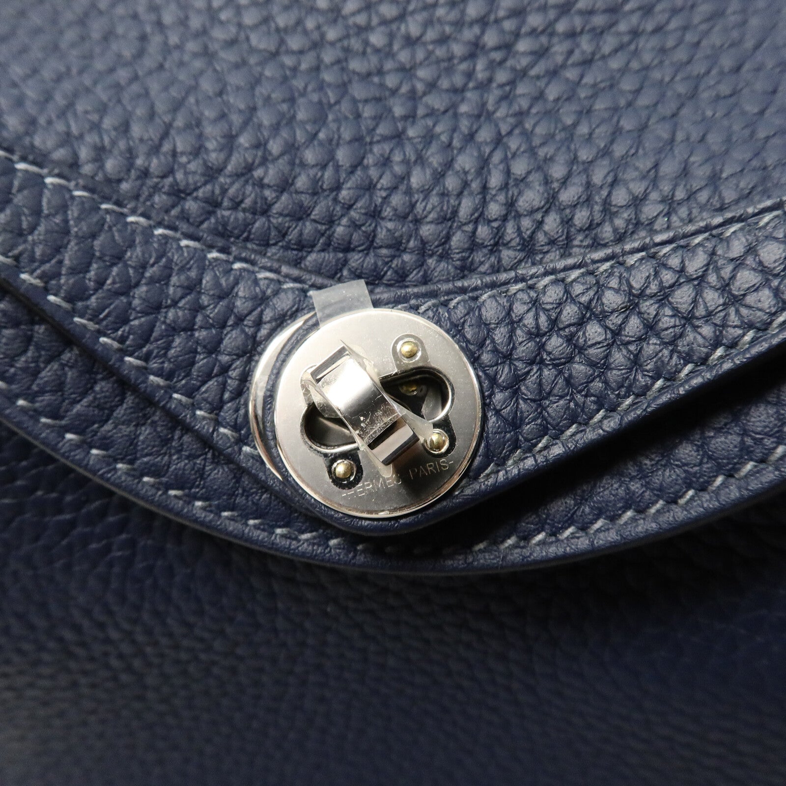 HERMES Clemence皮革Mini Lindy手挽肩背兩用袋Bleu De Prusse