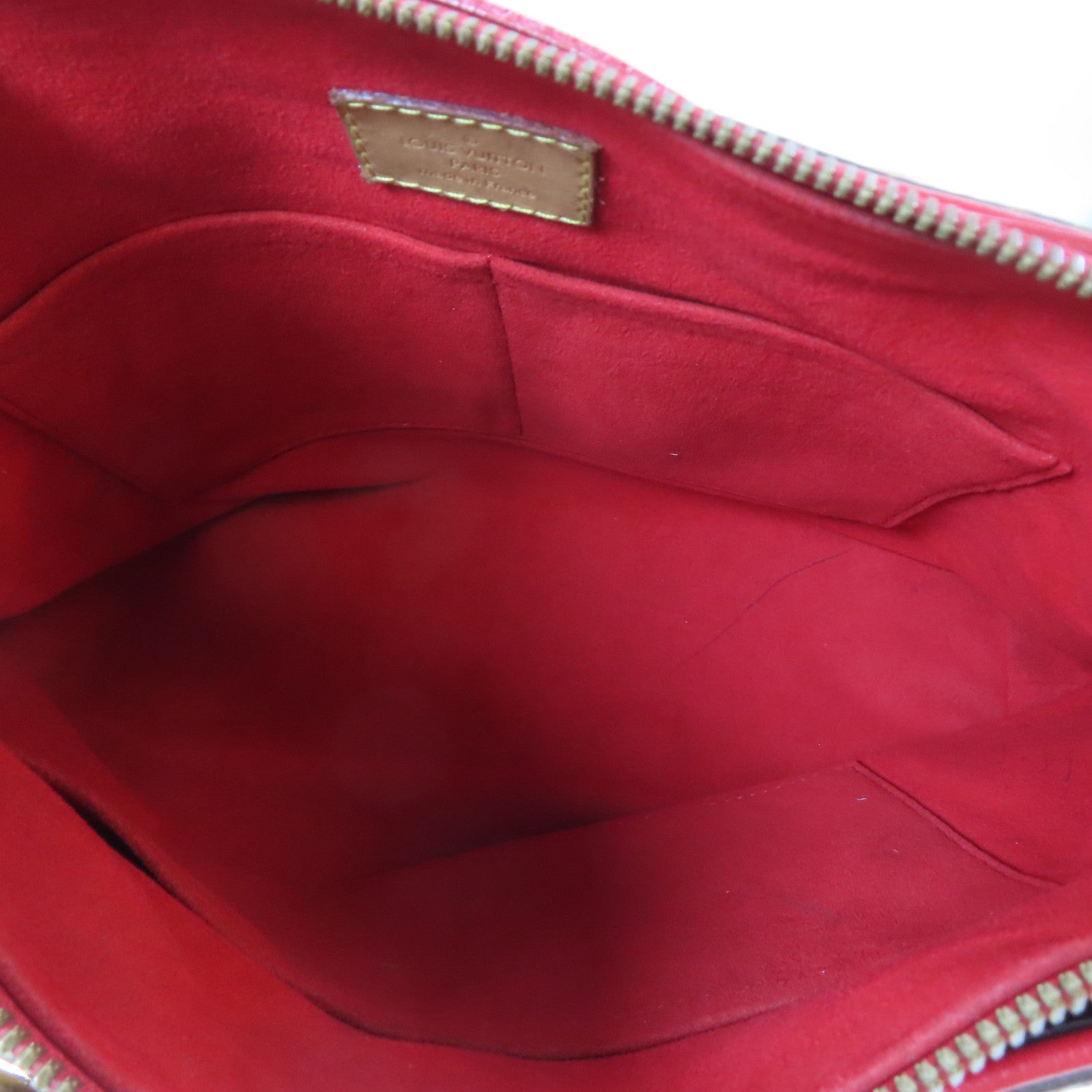 LOUIS VUITTON 【激減優惠】Monogram Pallas MM金扣手挽肩背兩用袋啡色/紅色