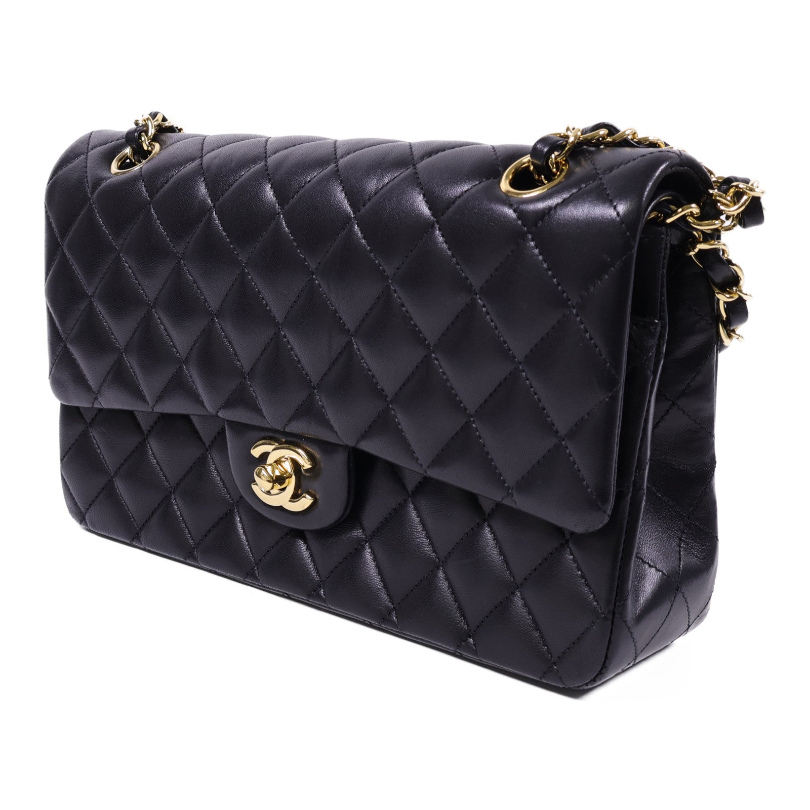 CHANEL 羊皮皮革Classic 25金扣手挽肩背兩用袋