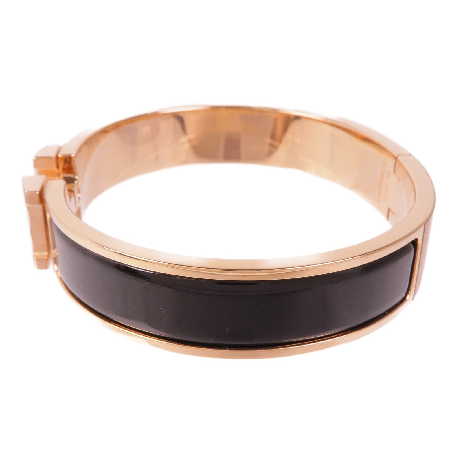 HERMES 金屬/琺瑯Clic H Bracelet手鐲Noir