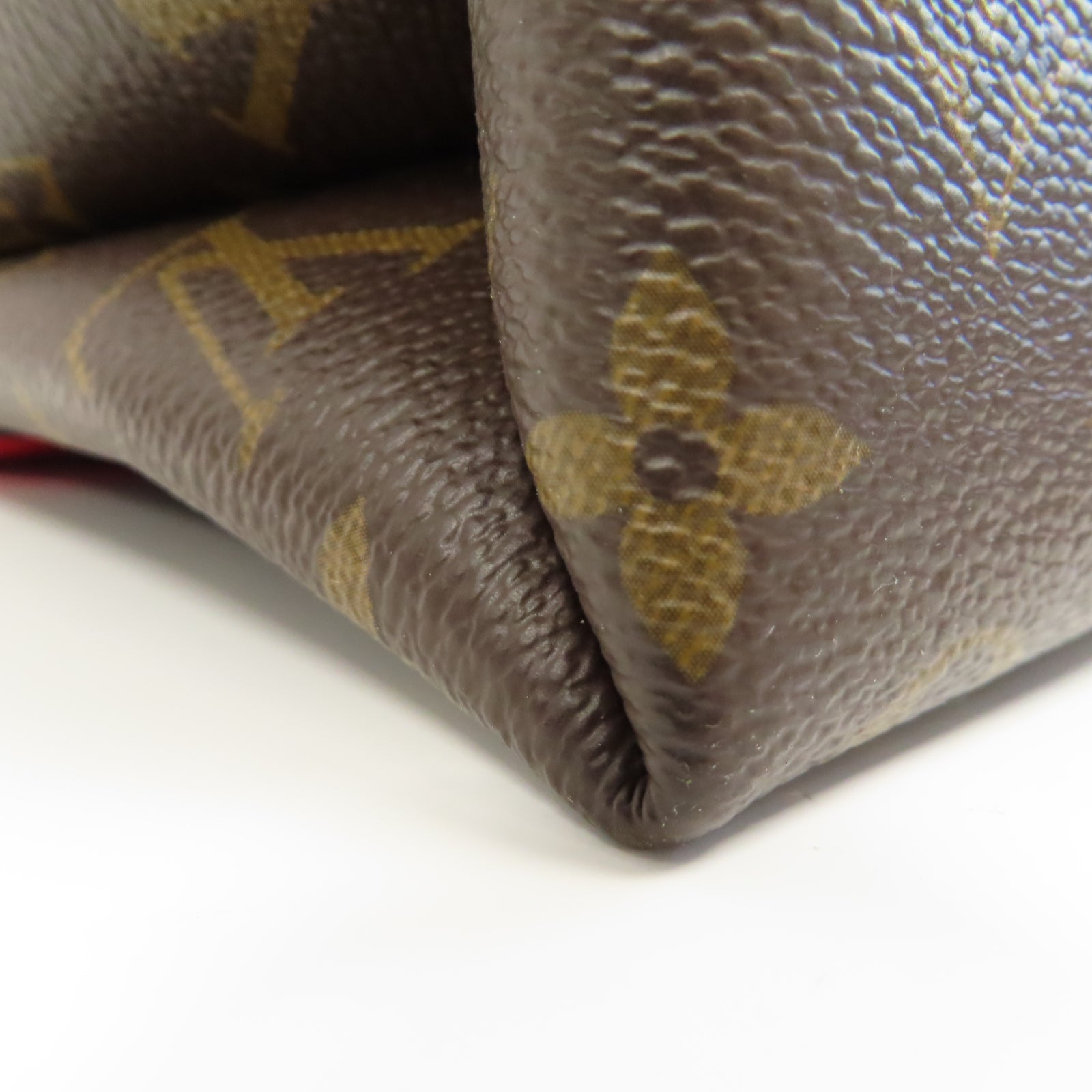 LOUIS VUITTON Monogram/皮革Locky金扣手挽肩背兩用袋啡色/紅色