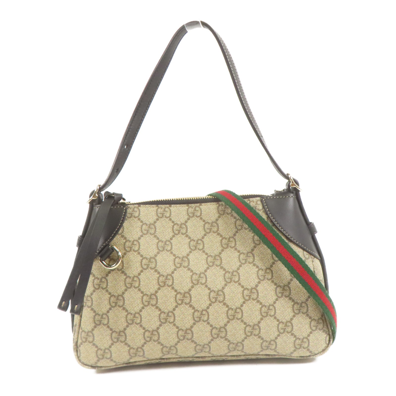 GUCCI 塗層帆布Shoulder Bag金扣手挽肩背兩用袋