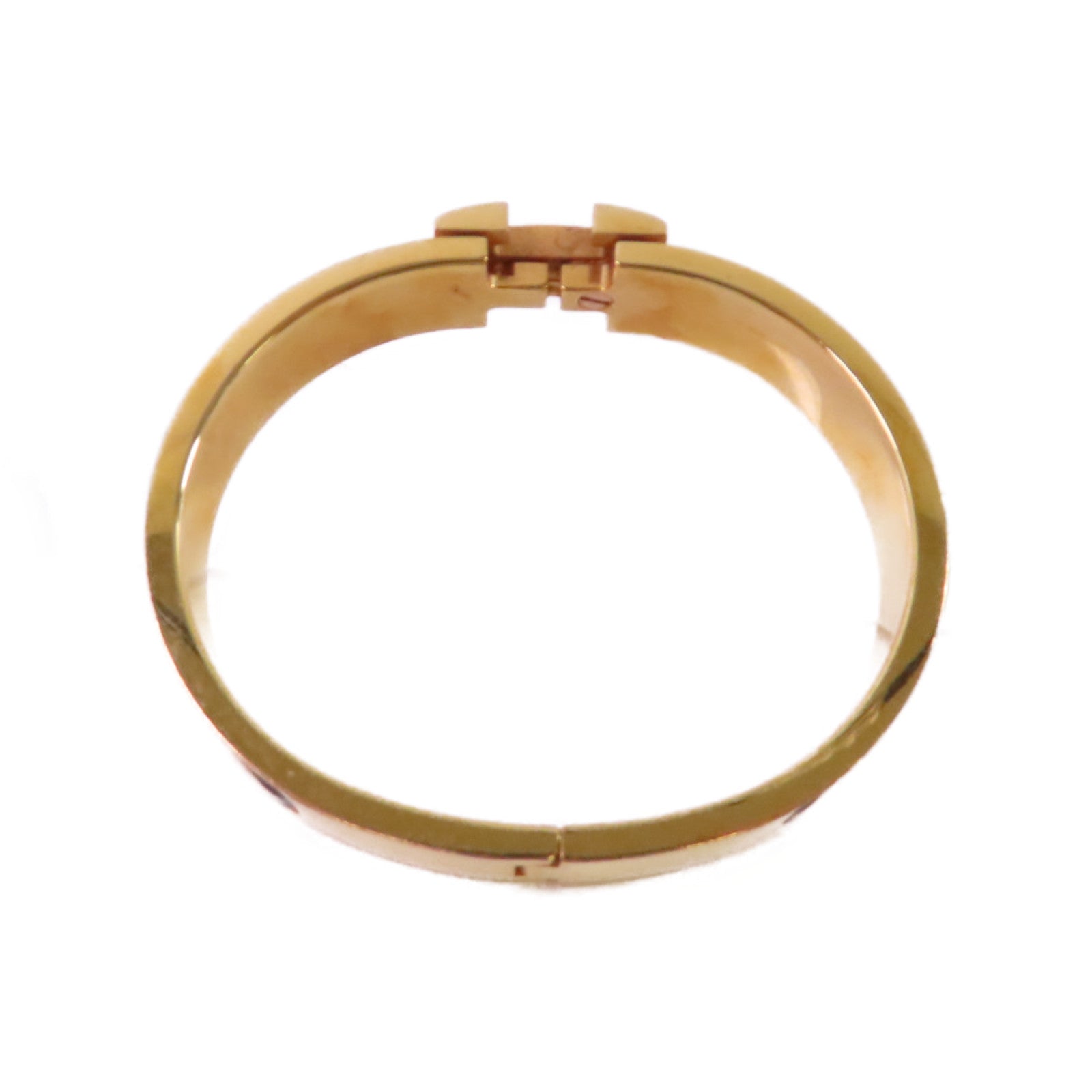 HERMES 金屬/琺瑯Clic-Clac HBracelet金扣手鐲黑色