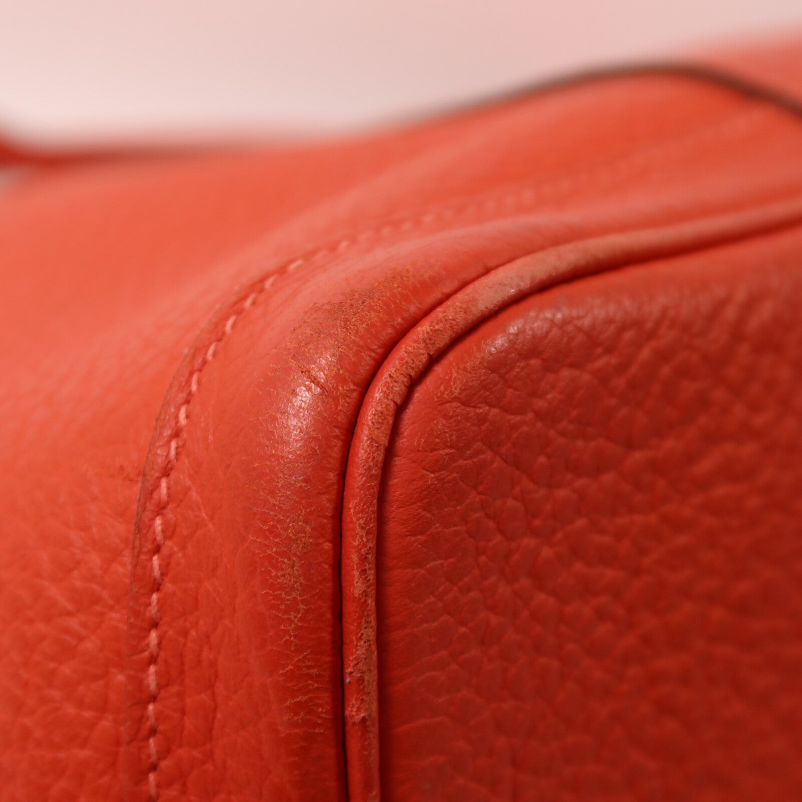 HERMES Clemence皮革Garden Party PM手挽袋Rouge Tomate