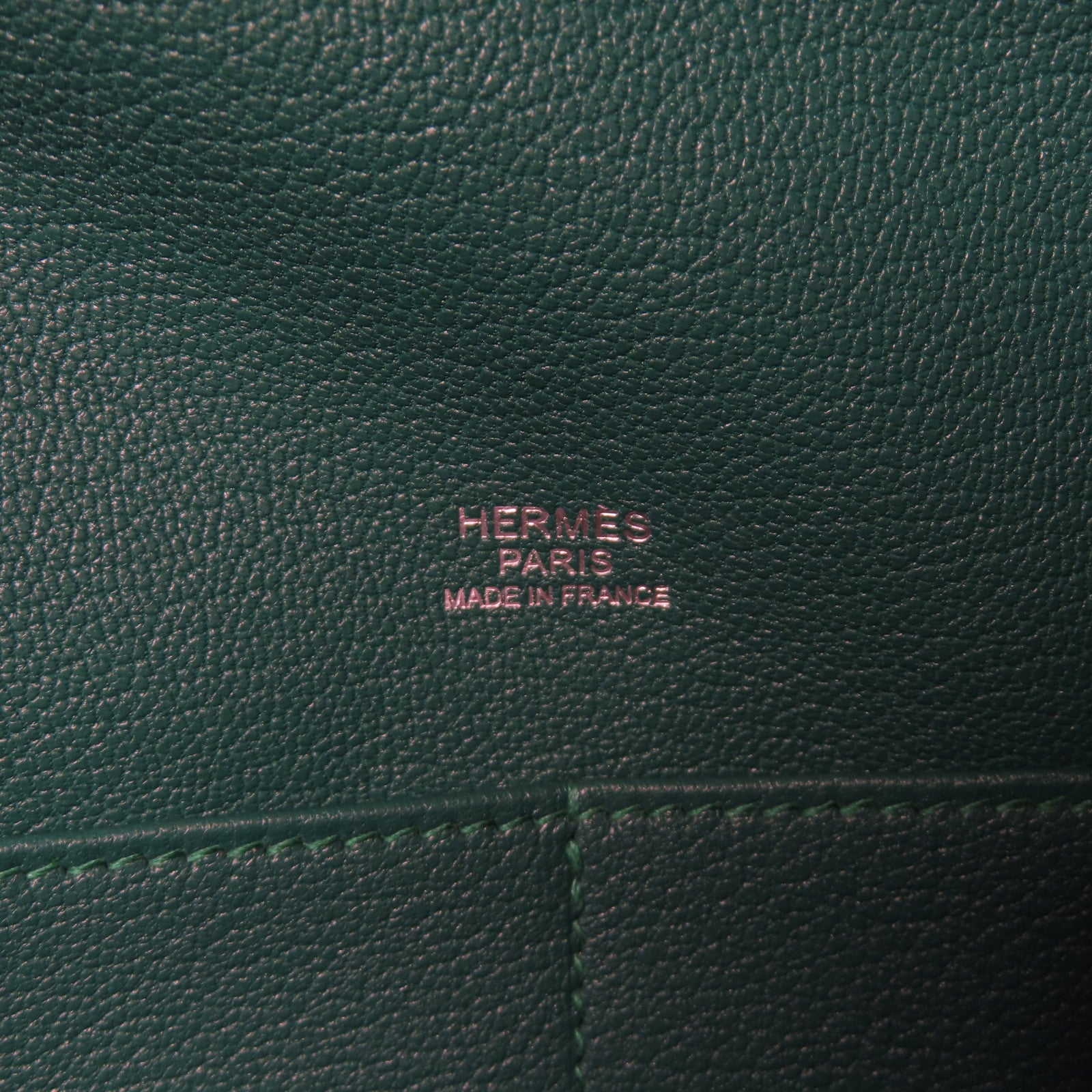 HERMES Evercolor皮革MaxiBox銀扣手挽袋綠色