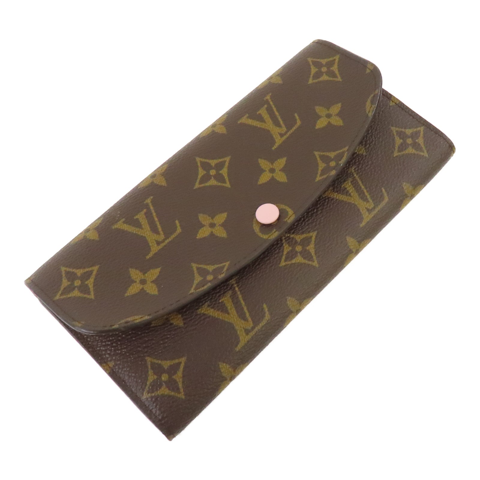 LOUIS VUITTON Monogram Emilie金扣長錢包啡色