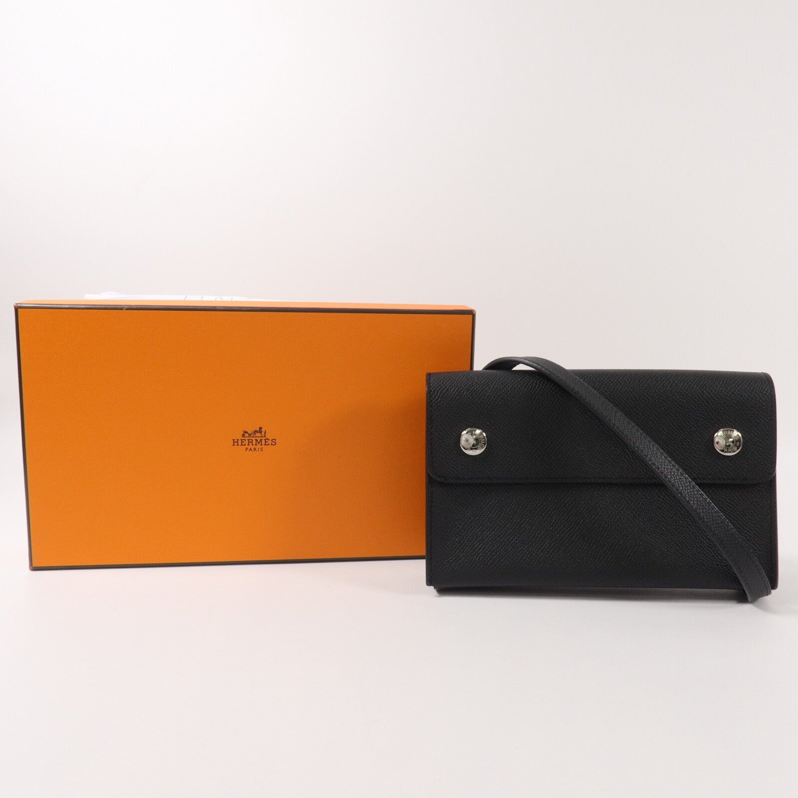 HERMES Epsom皮革Snap Wallet肩背袋