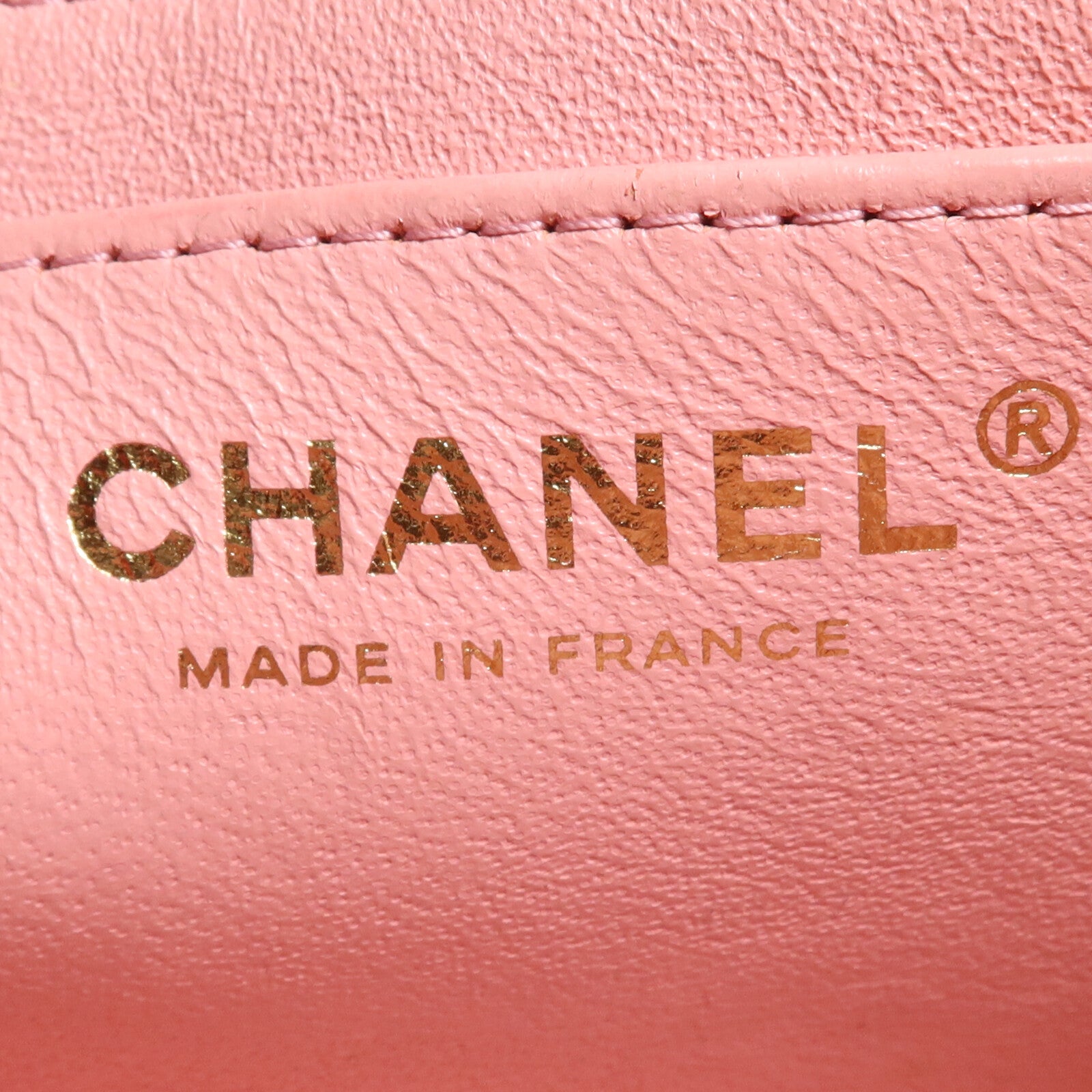 CHANEL 羊皮皮革Mini Classic 17金扣鏈帶肩背袋