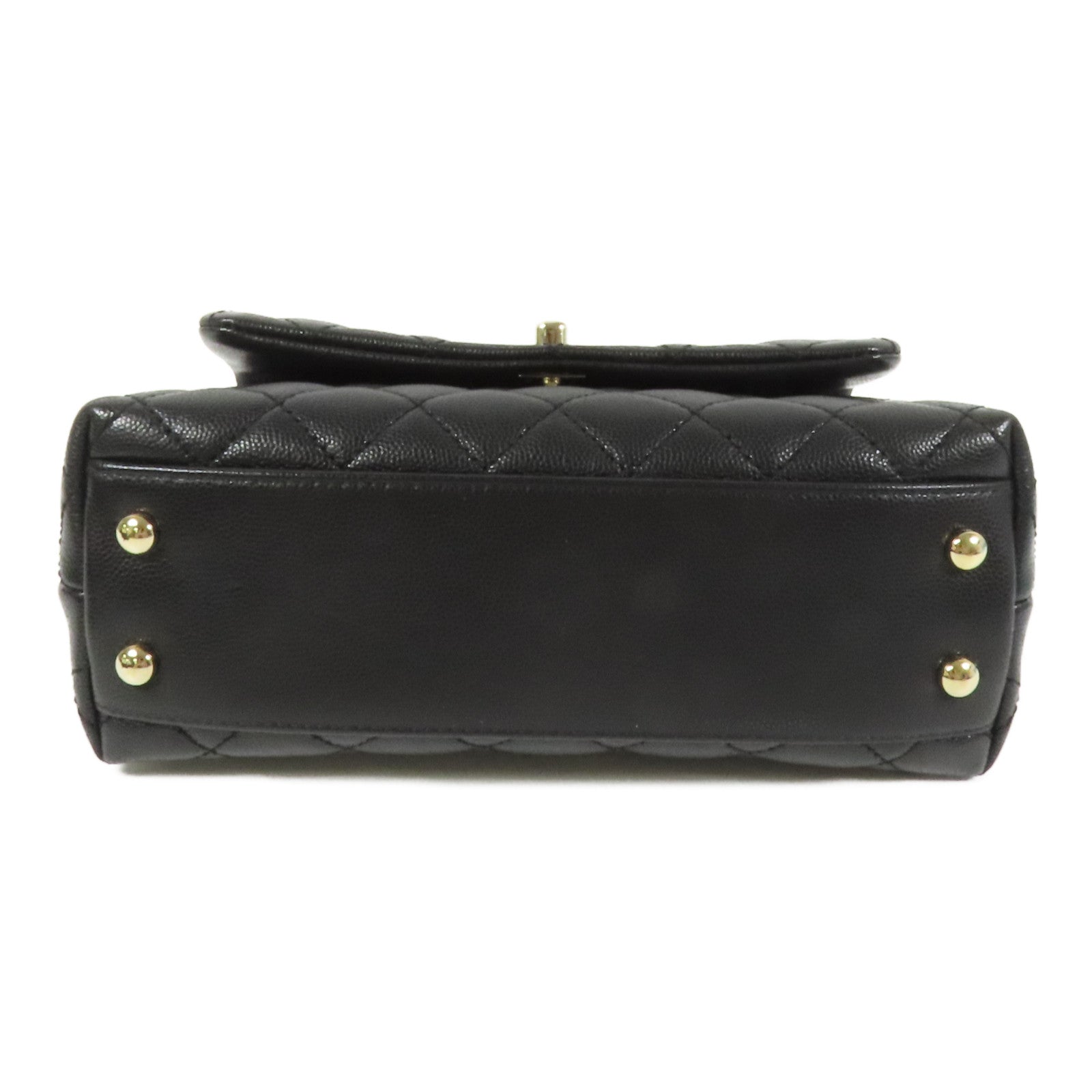 CHANEL 牛皮皮革Coco Handle Small金扣手挽肩背兩用袋