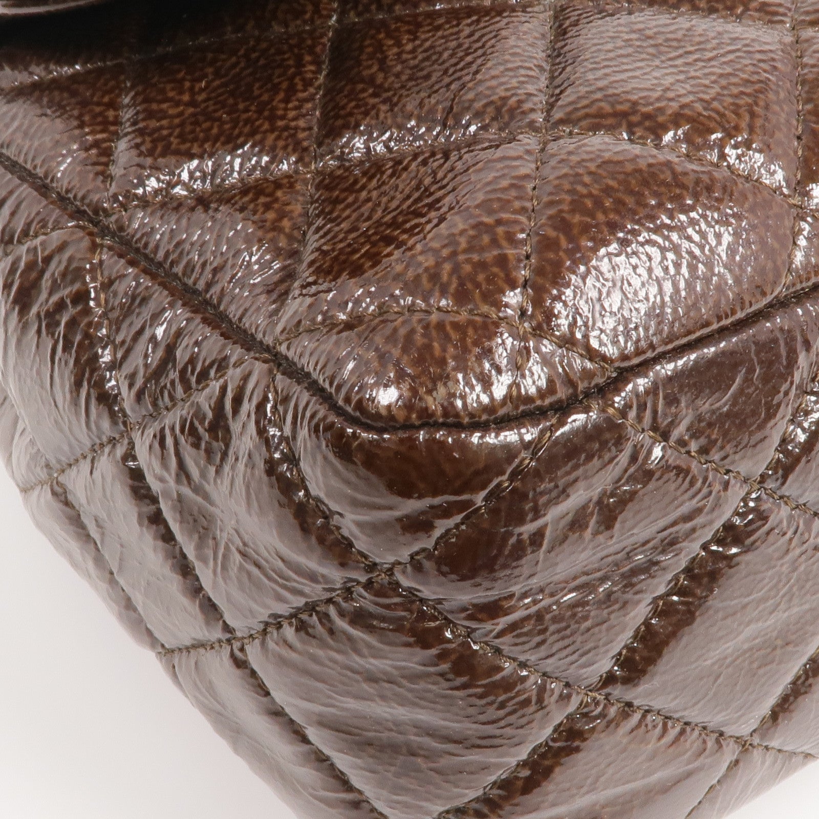 CHANEL 漆皮皮革Classic 25銀扣鏈帶肩背袋