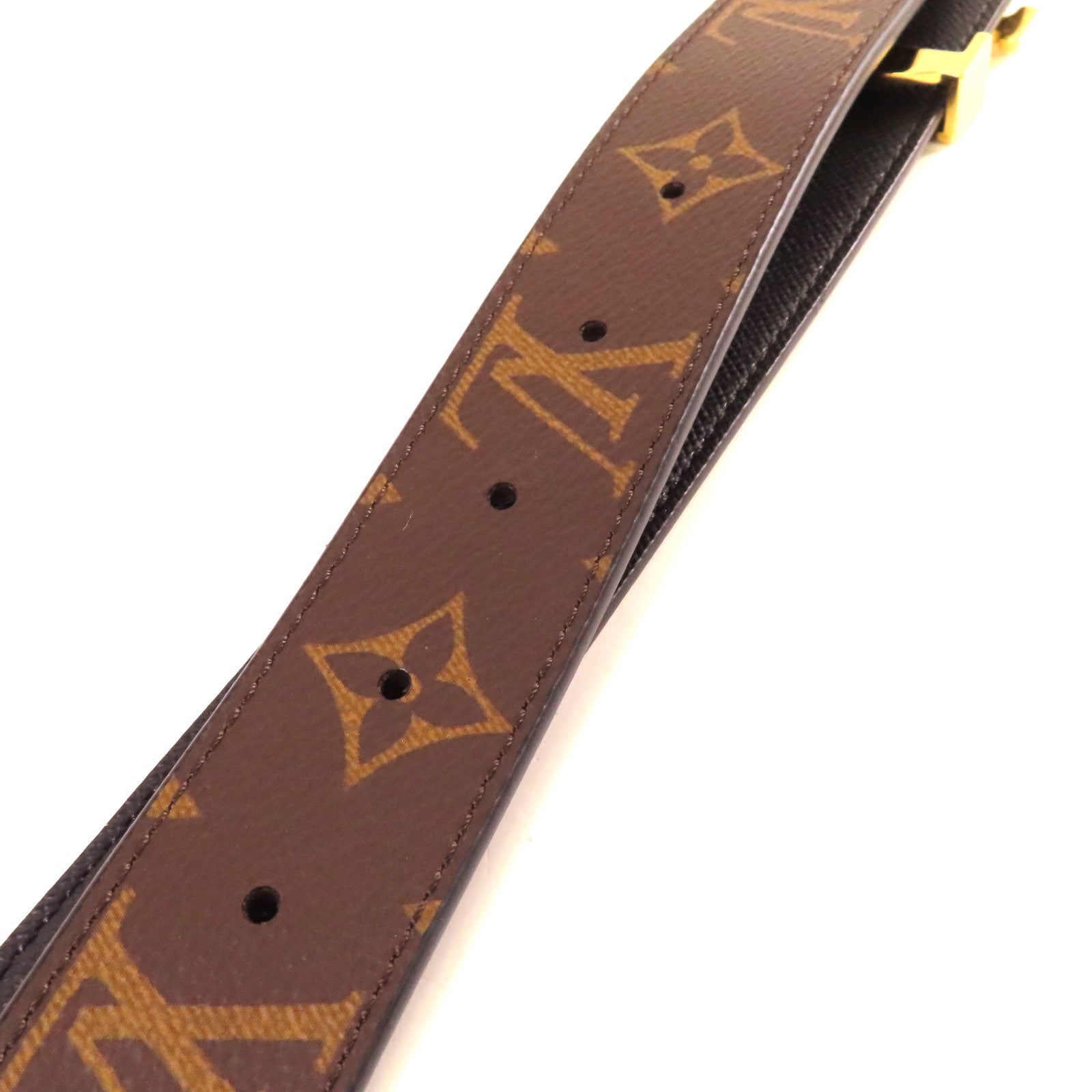 LOUIS VUITTON Monogram Reversible Initiales Belt LV Buckle金扣皮帶啡色